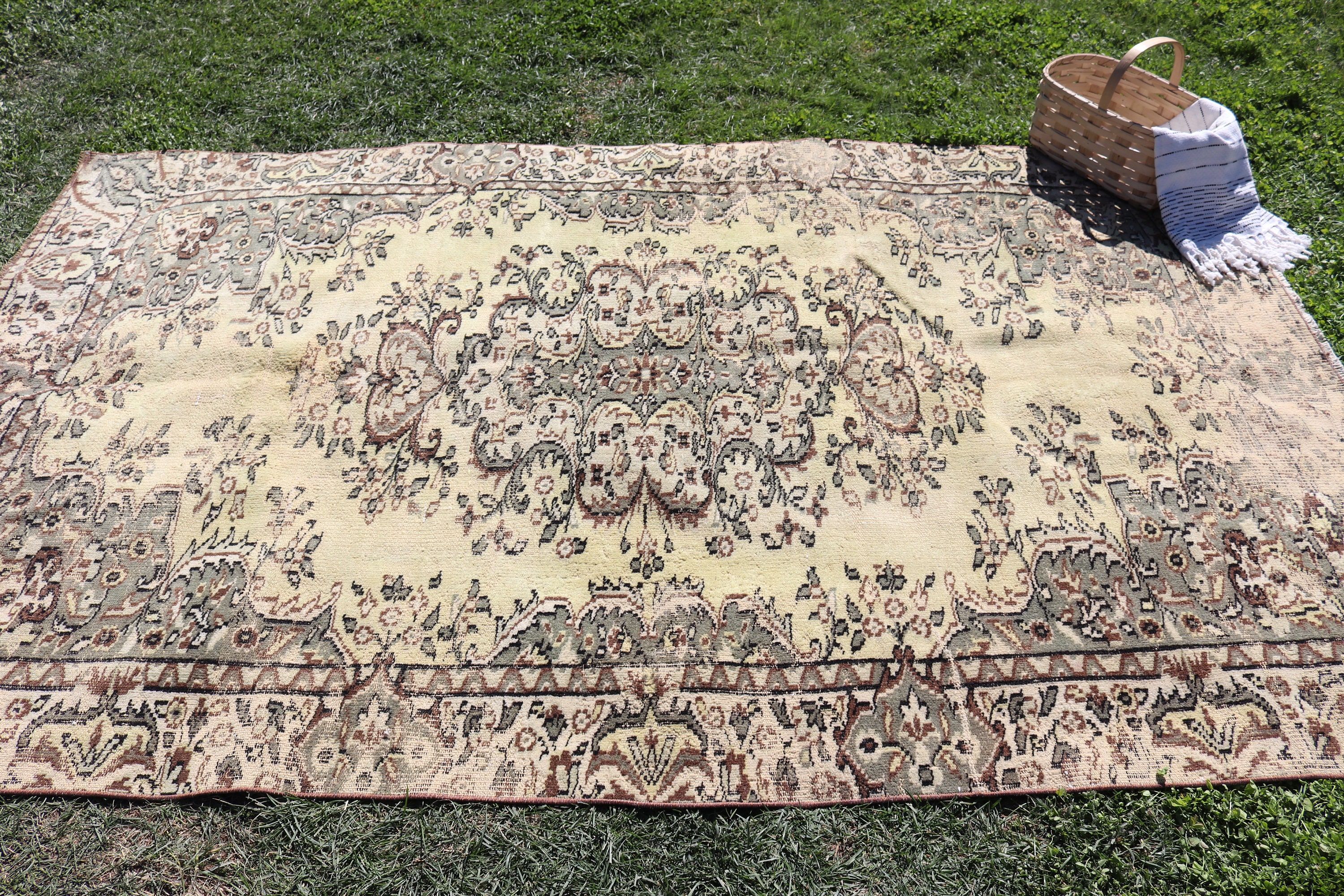 Salon Halıları, 5,3x8,5 ft Büyük Halı, Yatak Odası Halıları, Yeşil Mutfak Halısı, Antika Halılar, Aztek Halısı, Büyük Oushak Halısı, Türk Halısı, Vintage Halılar