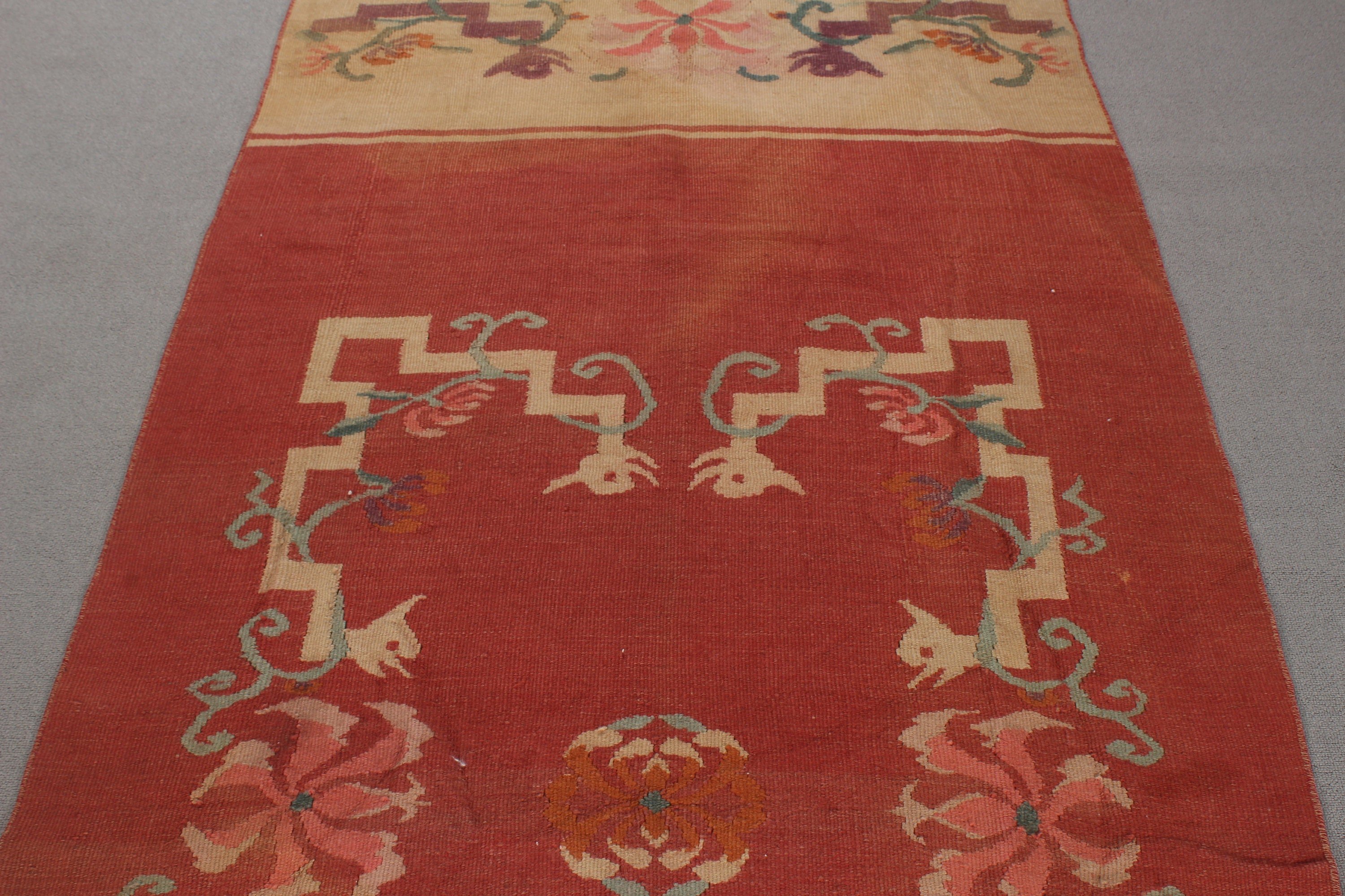 Havalı Halı, Vintage Halılar, Düz Dokuma Halı, Aztek Halıları, Vintage Runner Halıları, 3.5x9.5 ft Runner Halıları, Kilim, Türk Halıları, Sarı Ev Dekorasyonu Halıları