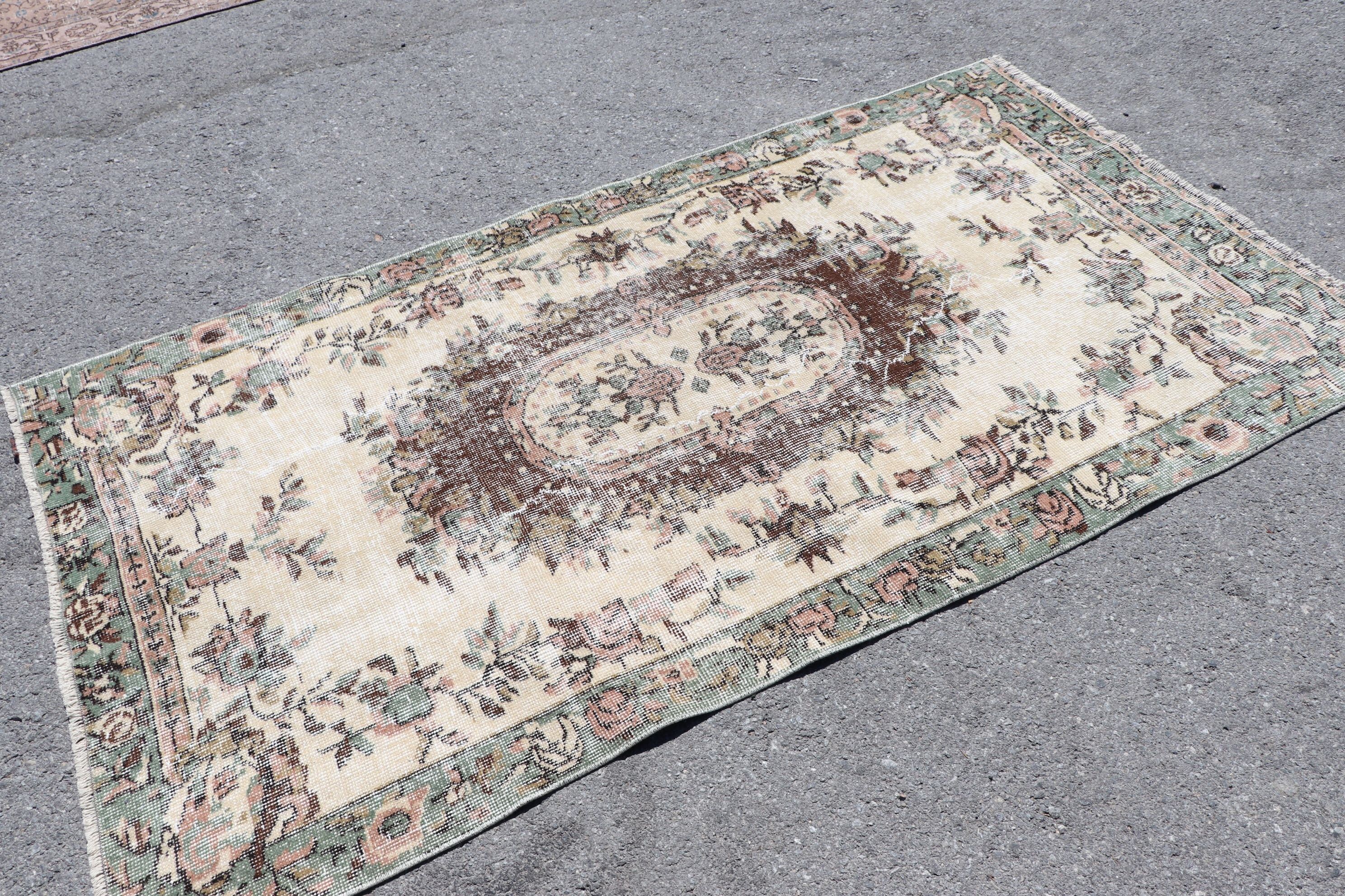 Moroccan Rugs, 3.6x6.6 ft Accent Rugs, Vintage Decor Rugs, Turkish Rug, Vintage Rug, Kitchen Rug, Beige Bedroom Rugs, Rugs for Kitchen