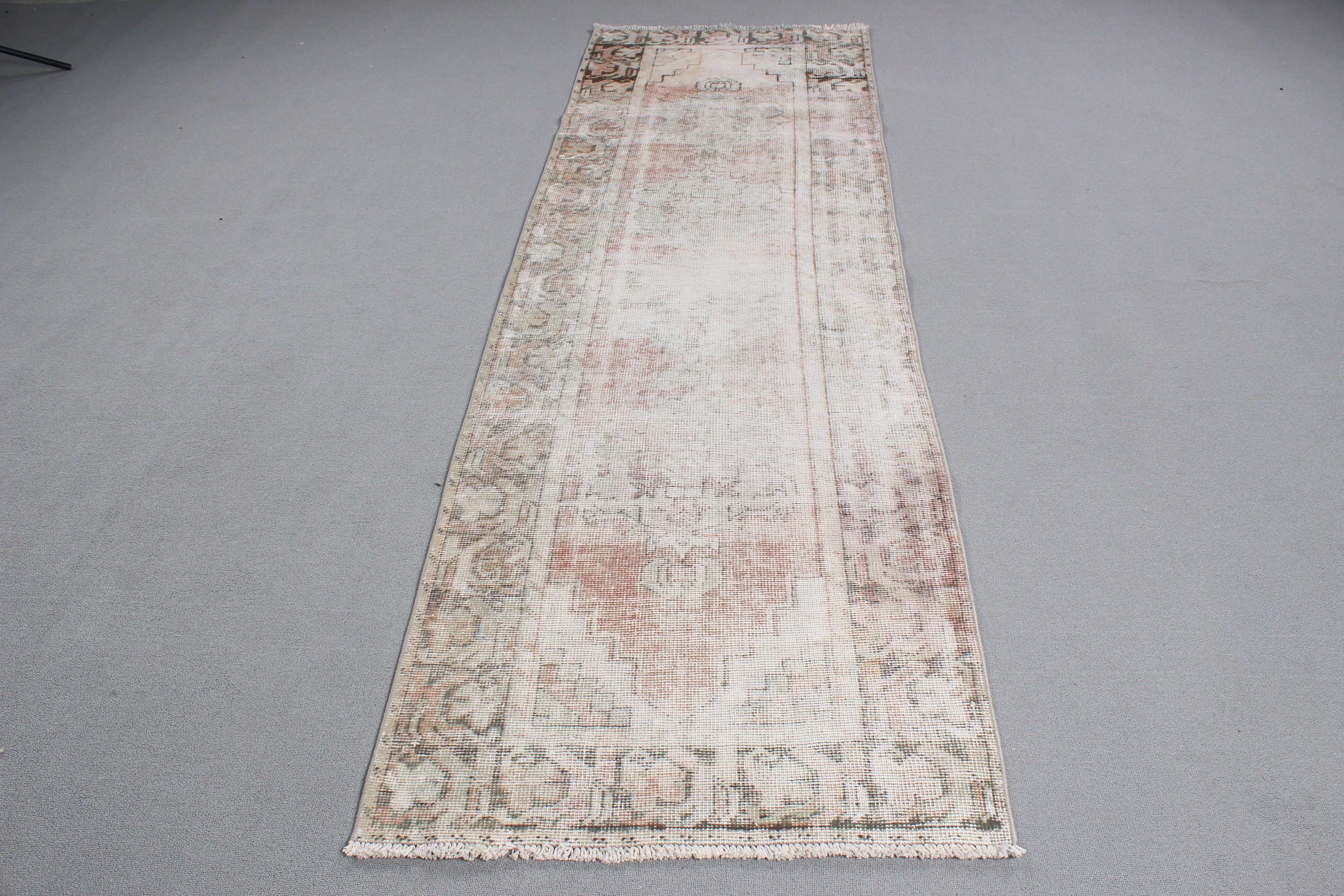 Rugs for Corridor, Vintage Rugs, Modern Rugs, Statement Rugs, Corridor Rugs, 2.8x9 ft Runner Rug, Beige Geometric Rugs, Turkish Rug