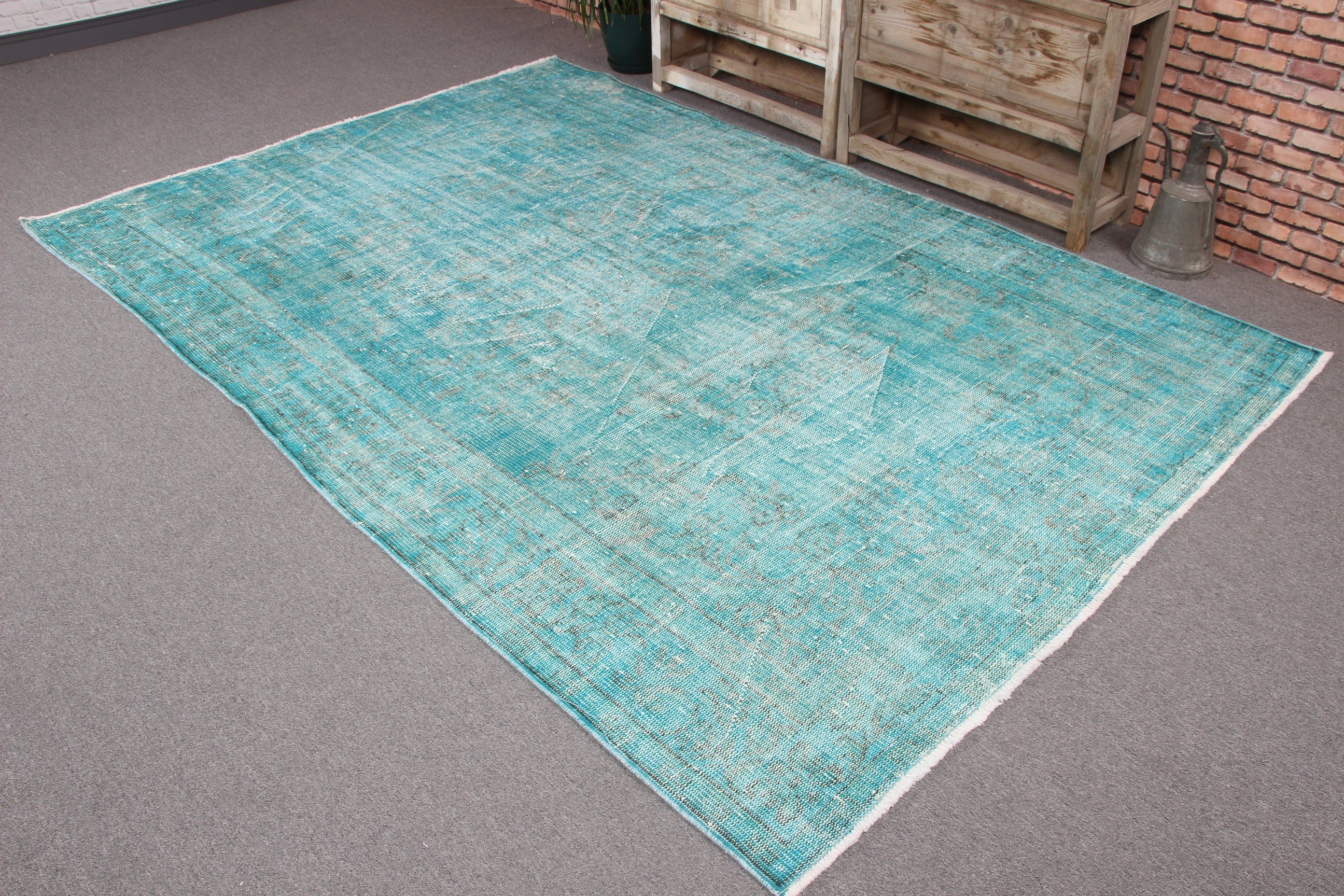 Rugs for Bedroom, Kitchen Rug, Vintage Rug, Wool Rug, Turkish Rugs, 5.9x8.9 ft Large Rugs, Blue Moroccan Rug, Bedroom Rug, Large Boho Rugs