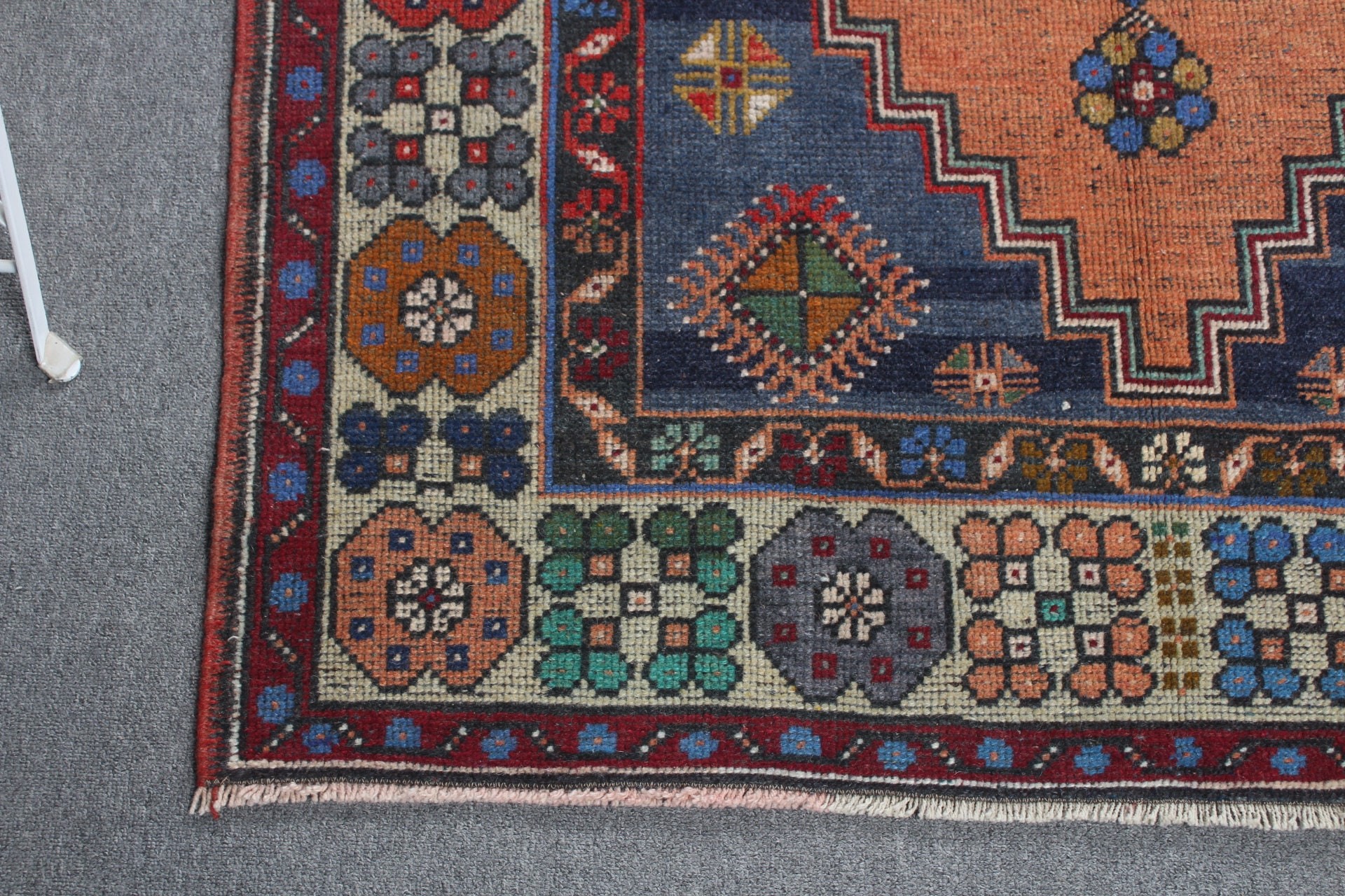 Oushak Halı, 3,8x7,3 ft Alan Halıları, Türk Halısı, Yer Halıları, Vintage Halı, Fas Halısı, Çocuk Halıları, Turuncu Ev Dekor Halısı, Kabile Halısı