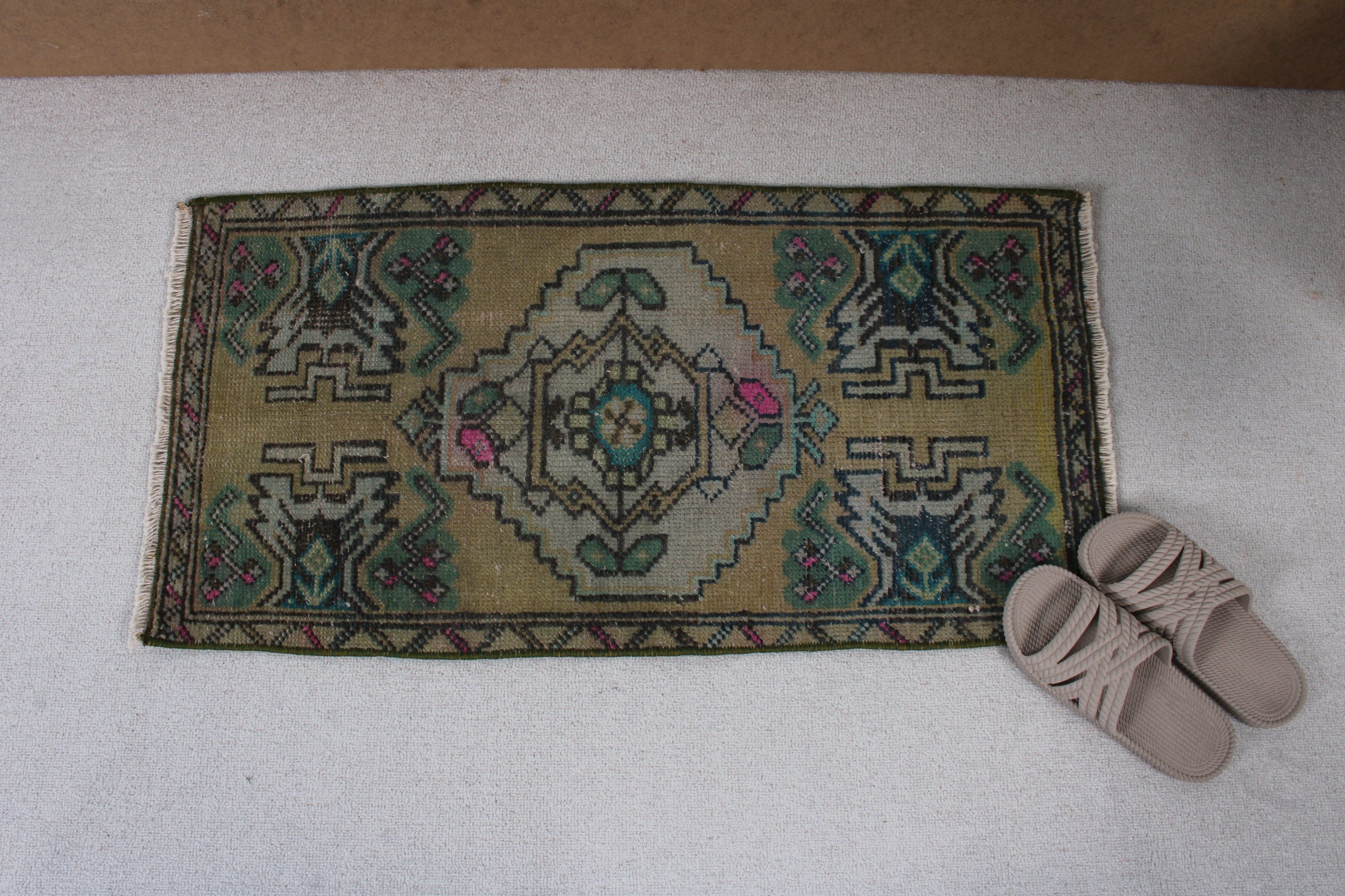 Vintage Halılar, Oryantal Halı, Yeşil Yün Halılar, Bohem Halılar, Yatak Odası Halıları, Mutfak Halıları, 1.4x2.8 ft Küçük Halılar, Türk Halısı