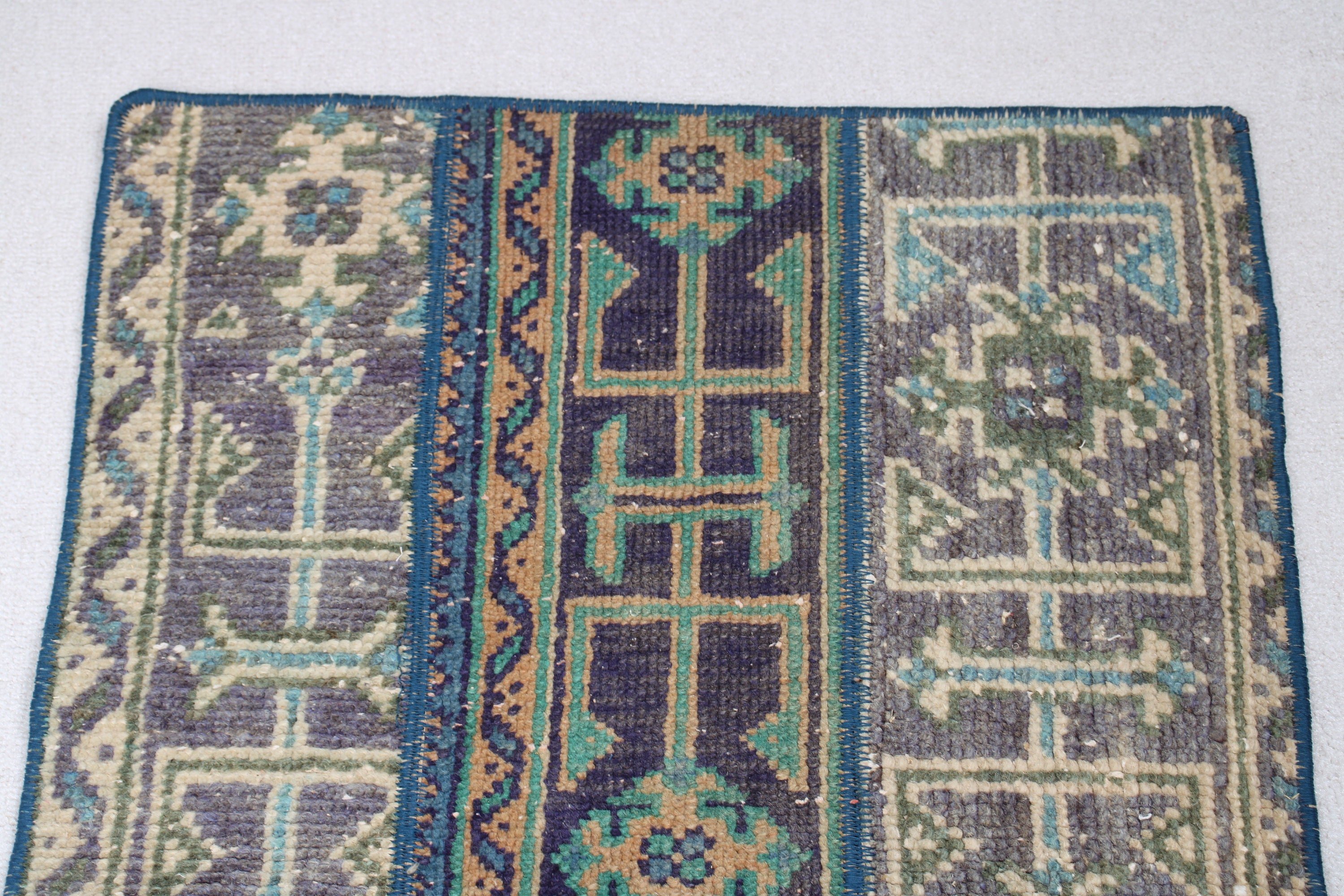 Yeşil Fas Halısı, Vintage Halılar, Yer Halısı, Giriş Halıları, Küçük Boho Halıları, 2x2,9 ft Küçük Halı, El Dokuma Halıları, Giriş Halıları, Türk Halısı