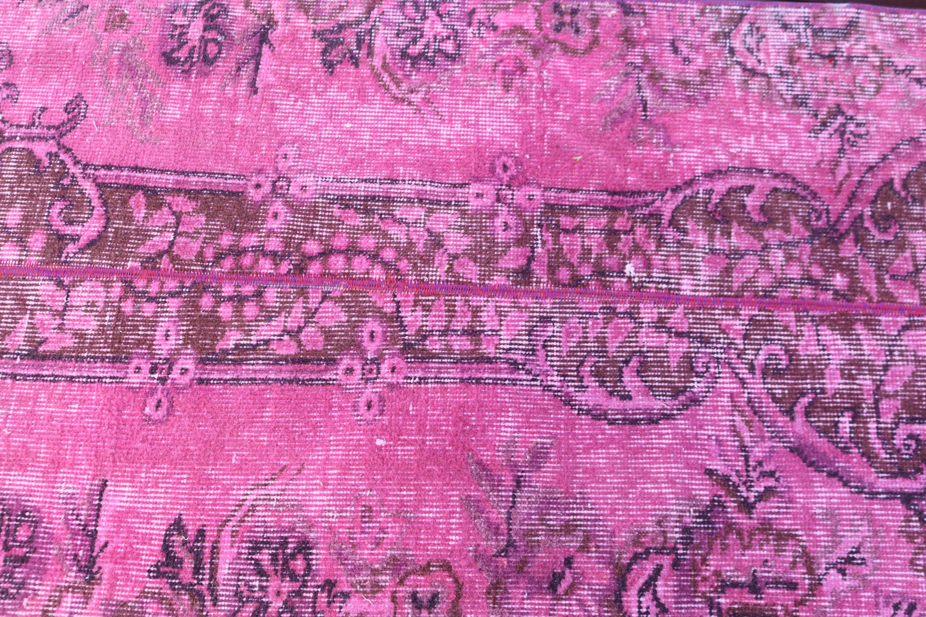 Pink Oushak Rugs, Car Mat Rug, Rugs for Small Area, Vintage Rugs, 2.2x3.9 ft Small Rug, Kitchen Rug, Bedroom Rugs, Turkish Rug, Luxury Rug