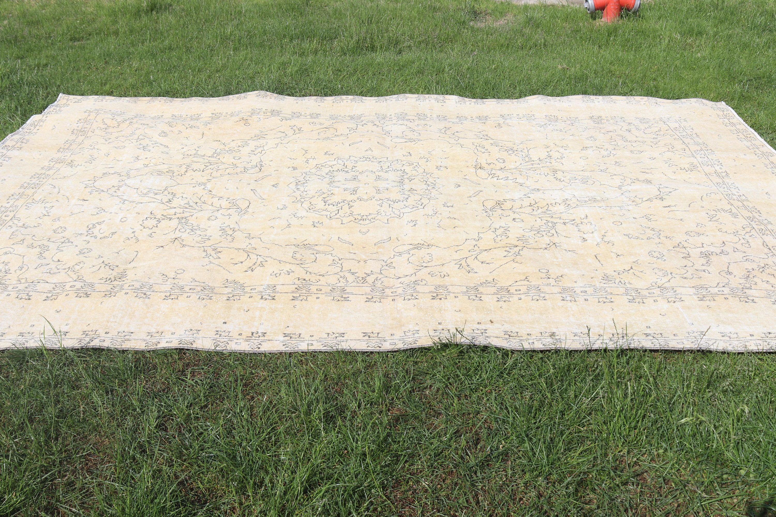 Oversize Turkish Rug, Salon Rug, Oushak Rug, Luxury Rugs, Beige  7.3x10.9 ft Oversize Rugs, Turkish Rugs, Vintage Rugs