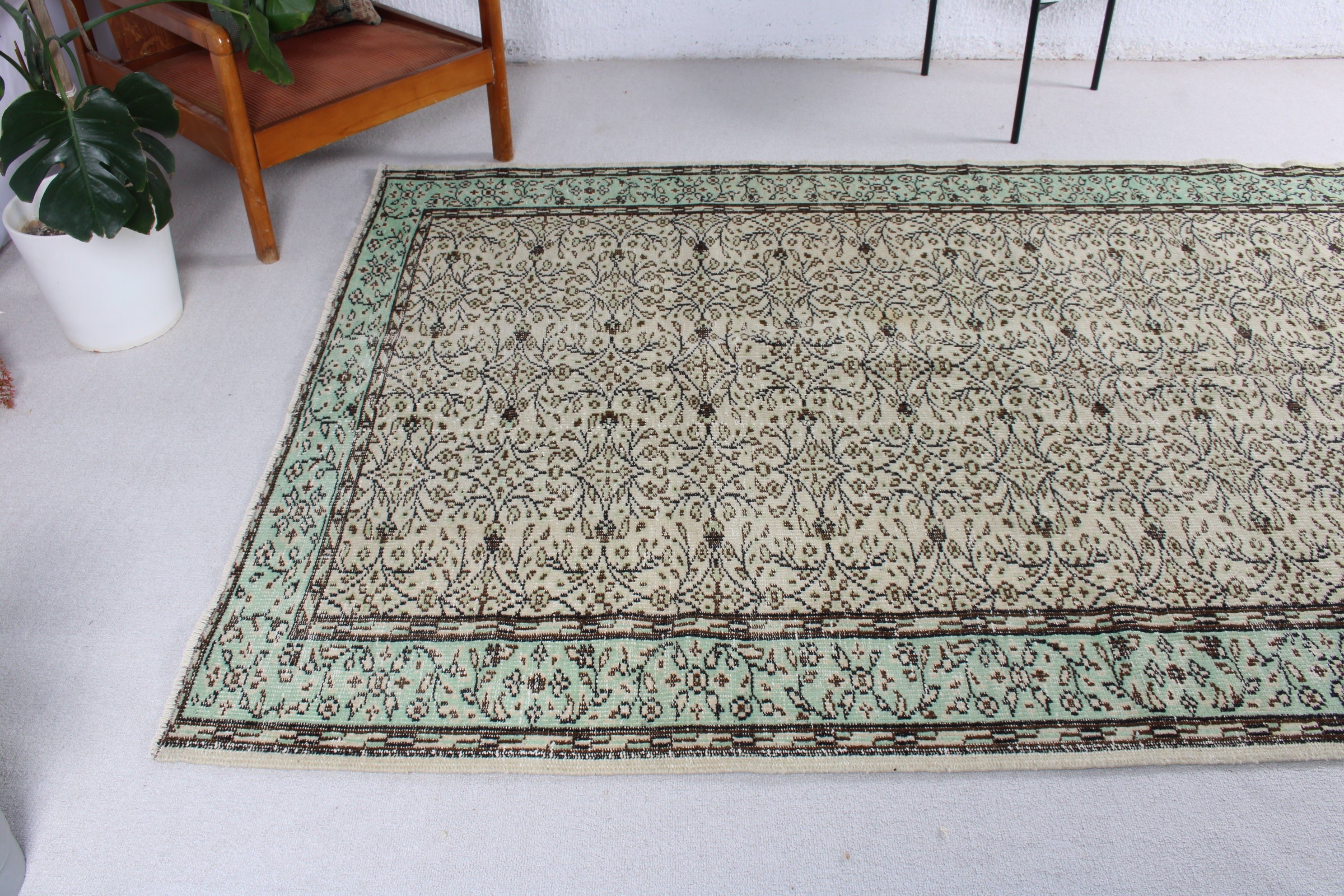 Vintage Halı, Türk Halıları, Bildiri Halısı, Büyük Boho Halıları, Kahverengi Geometrik Halı, Yatak Odası Halısı, 5.5x9 ft Büyük Halılar, Lüks Halılar