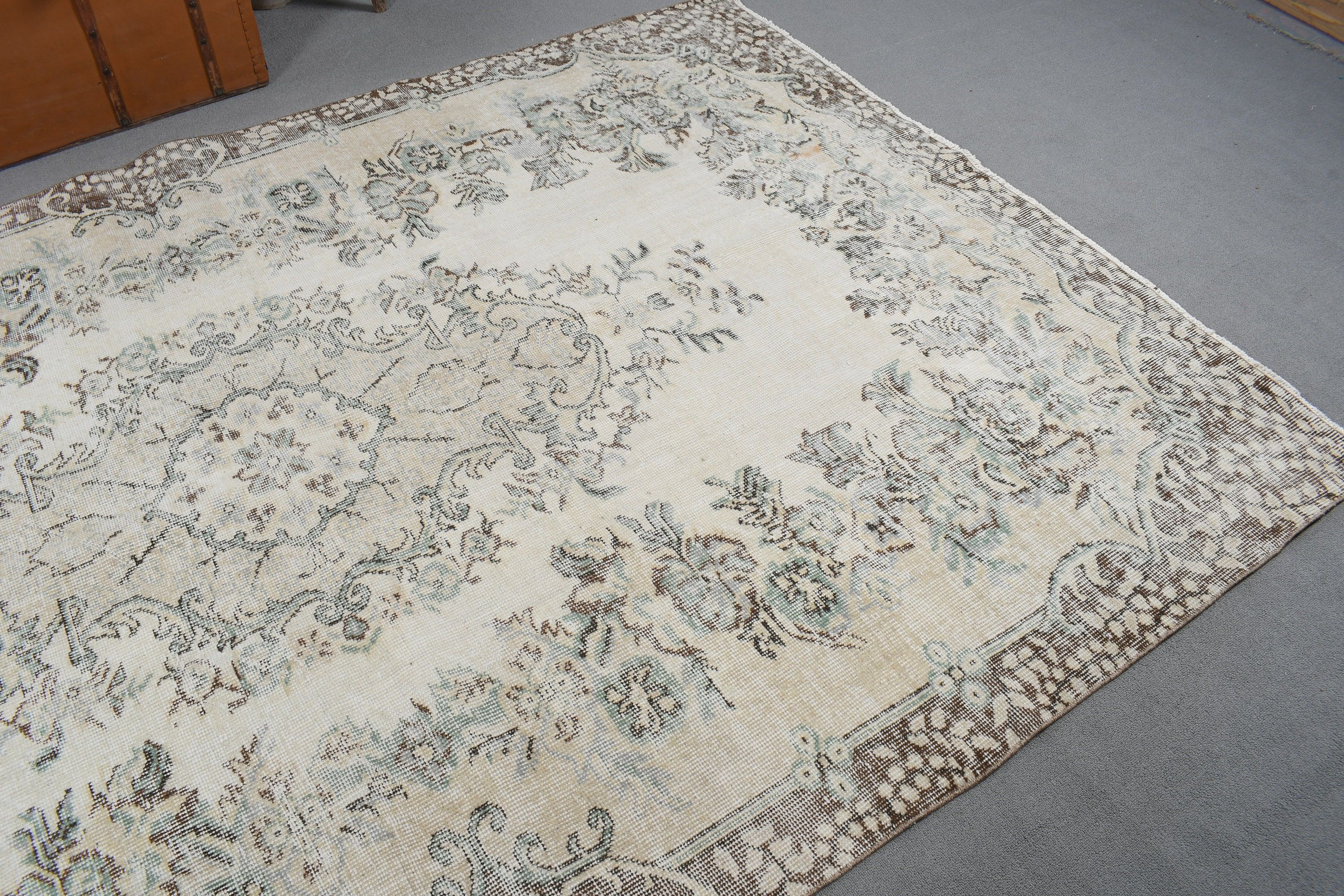 Home Decor Rugs, Salon Rugs, Bedroom Rug, Turkish Rugs, Floor Rugs, 6.1x9.8 ft Large Rug, Beige Statement Rug, Vintage Rug, Large Boho Rug