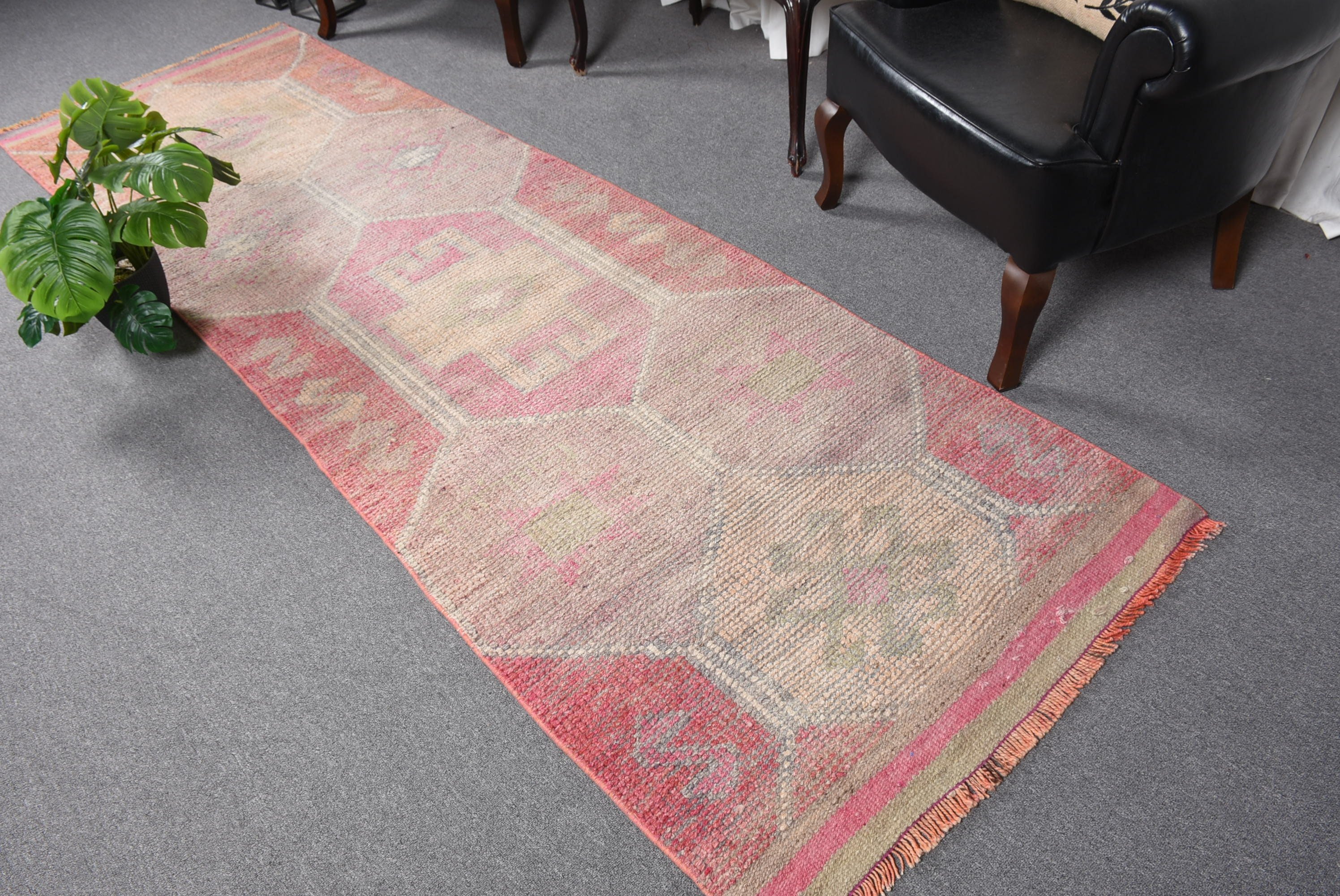 Fas Halısı, Vintage Halı, 3x9.8 ft Yolluk Halıları, Yatak Odası Halıları, Türk Halısı, Mutfak Halıları, Pembe Soğuk Halı, Mutfak Halısı, Düğün Halısı