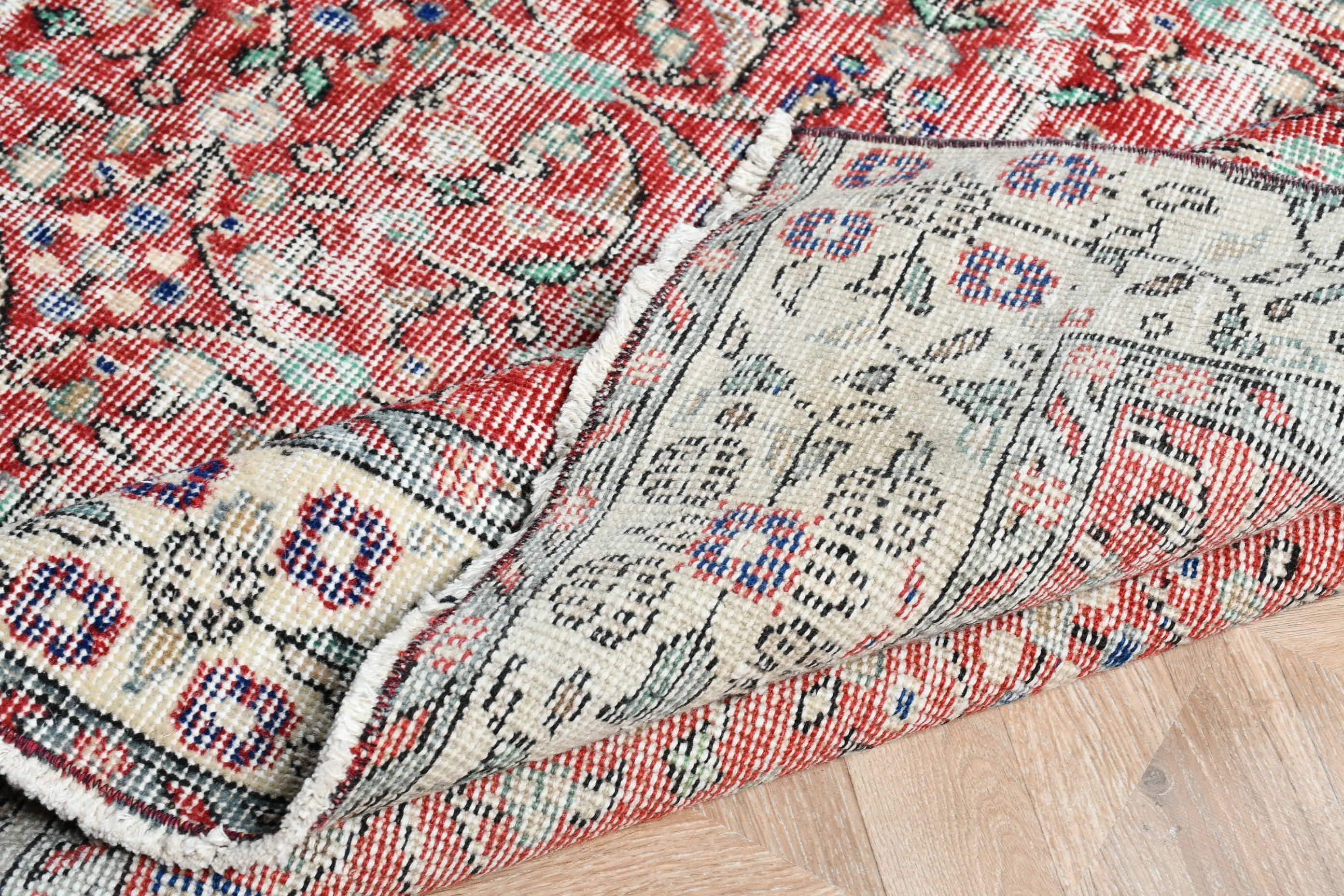 Bedroom Rug, Oriental Rug, Red  5.5x8.9 ft Large Rugs, Vintage Rug, Turkish Rug, Rugs for Living Room, Dining Room Rugs