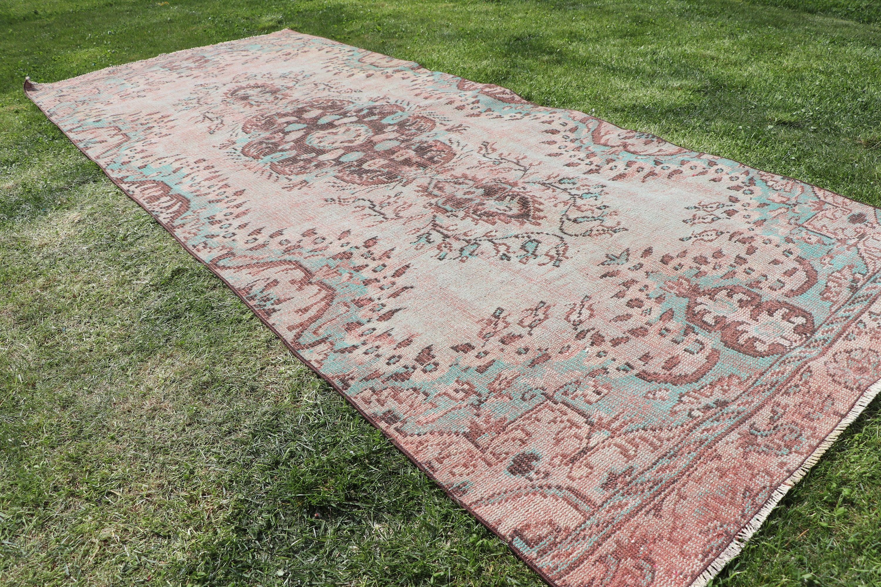 Vintage Alan Halısı, Vintage Halılar, Kahverengi Ev Dekorasyonu Halıları, El Dokuma Halı, Oryantal Halı, Türk Halısı, 4x9,8 ft Alan Halısı, Yemek Odası Halıları