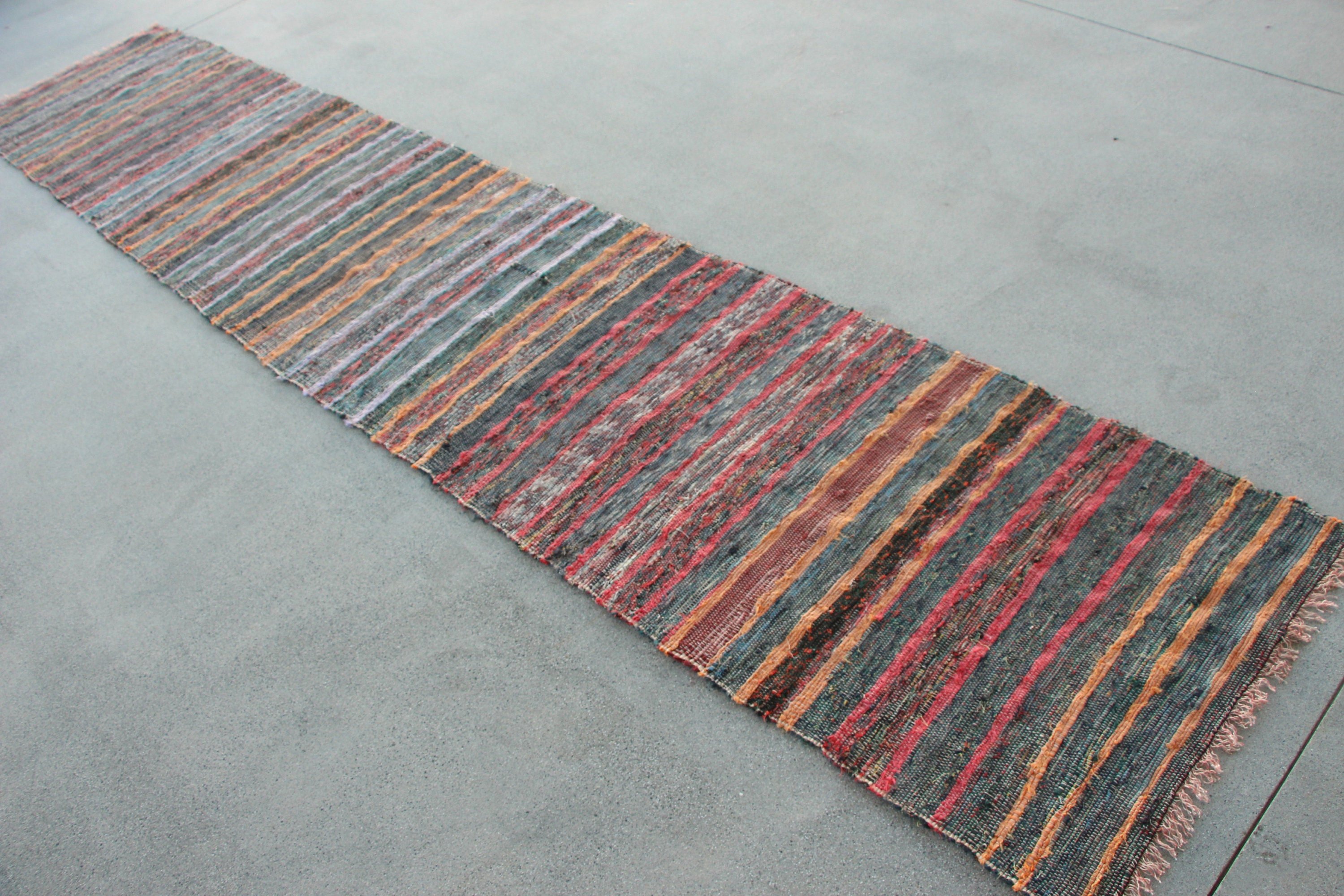 Türk Halısı, Boho Halısı, Merdiven Halısı, Merdiven Halıları, Havalı Halılar, 2,4x12,6 ft Runner Halıları, Gökkuşağı Yer Halısı, Vintage Halı, Kilim