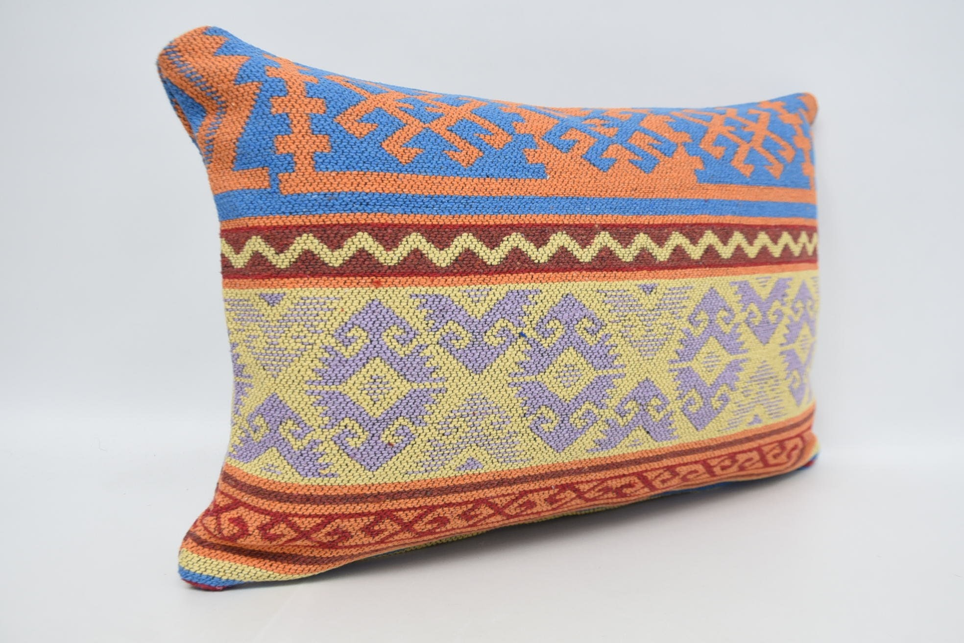 Office Chair Pillow Case, Boho Pillow, 16"x24" Yellow Cushion, Chair Cushion, Seat Pillow Sham, Home Decor Pillow, Turkish Pillow