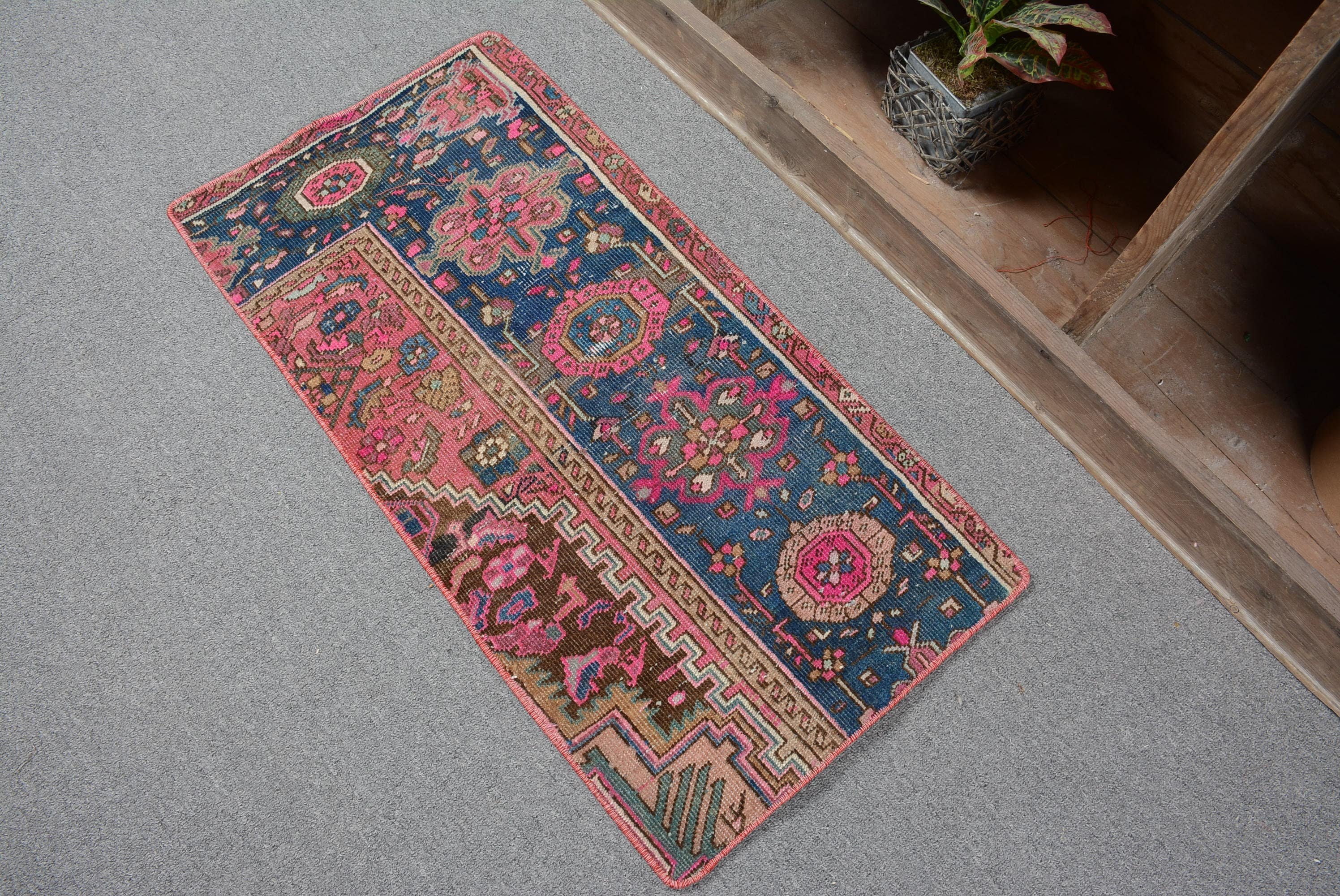 Moroccan Rug, 1.4x2.9 ft Small Rug, Wall Hanging Rug, Red Floor Rug, Car Mat Rug, Turkish Rugs, Oriental Rug, Vintage Rugs, Old Rug