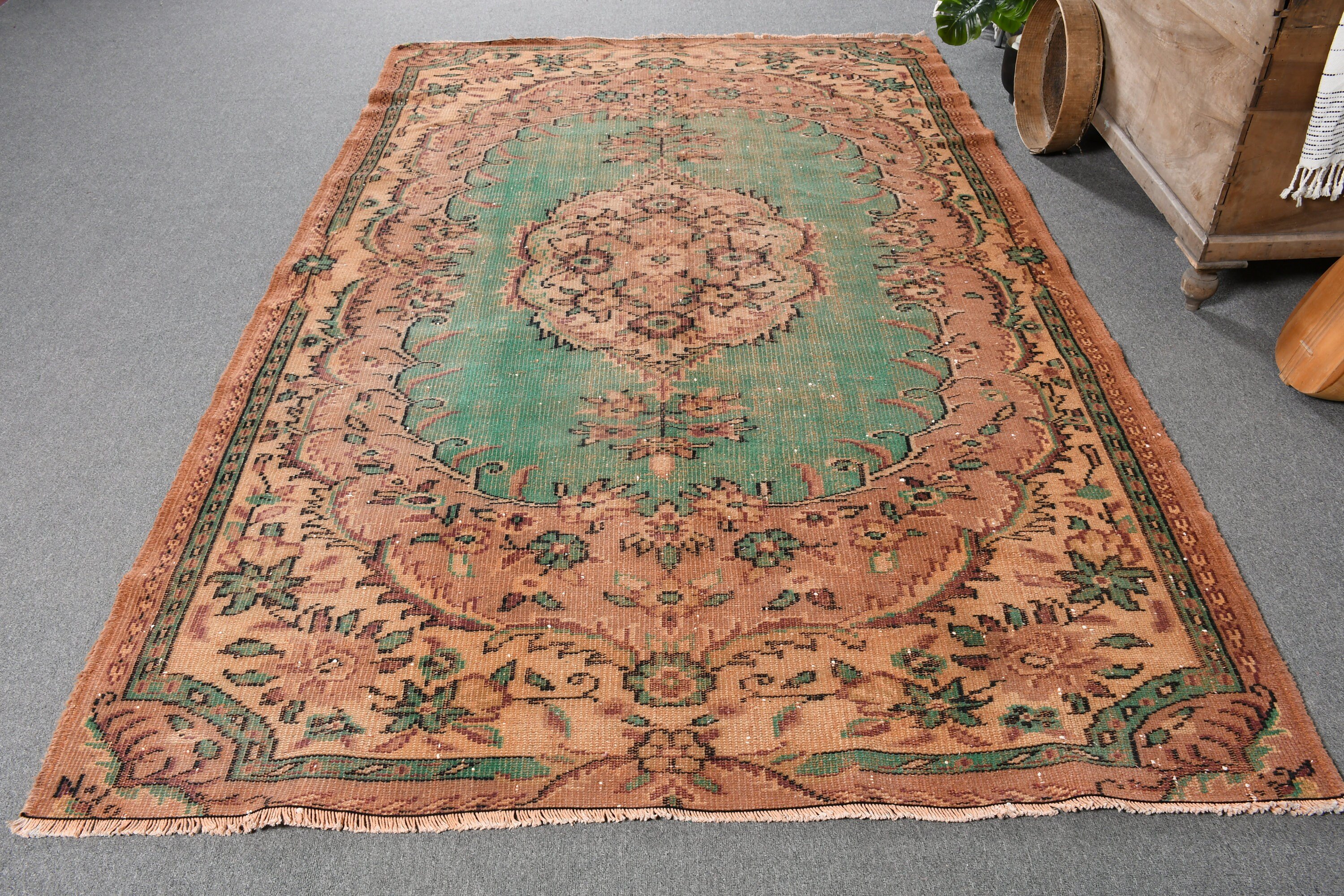 5.7x9 ft Büyük Halılar, Yeşil Soğuk Halı, Ev Dekorasyonu Halısı, Boho Halısı, Türk Halıları, Yatak Odası Halıları, Yemek Odası Halıları, Salon Halısı, Vintage Halı