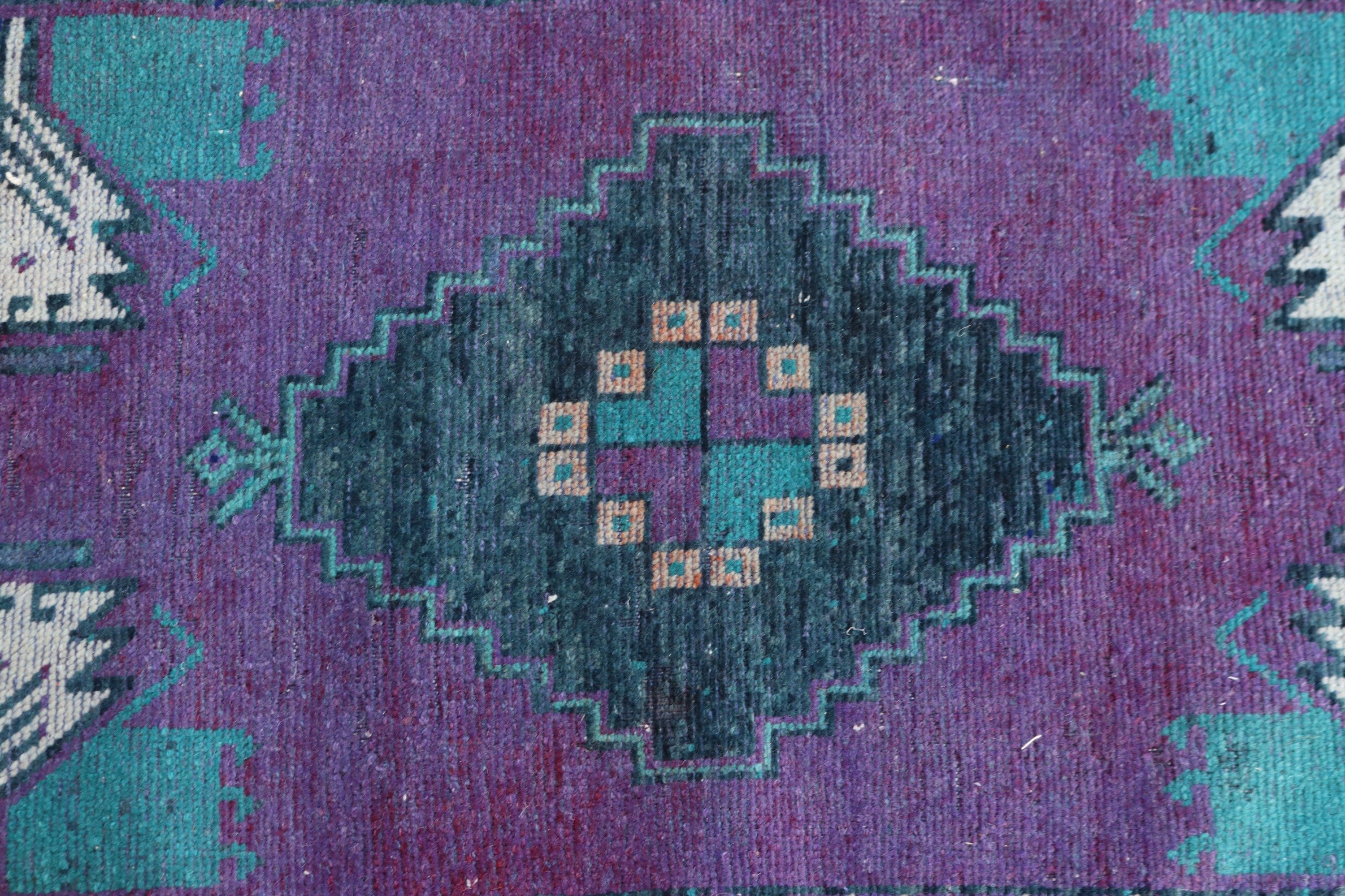 Anatolian Rugs, Turkish Rug, Geometric Rugs, Entry Rug, Wall Hanging Rug, Purple Kitchen Rugs, Boho Rug, Vintage Rug, 1.7x3.8 ft Small Rugs