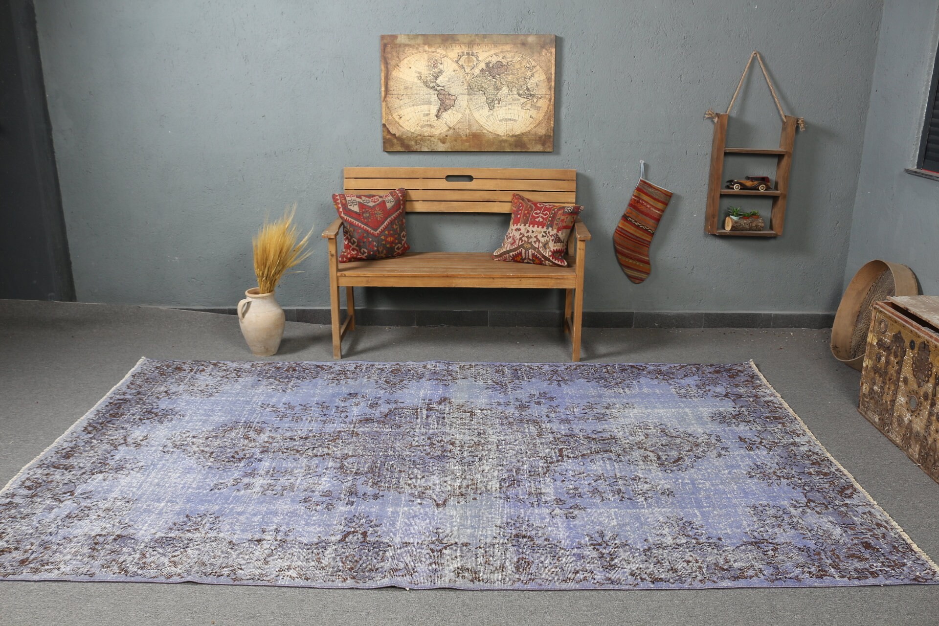 Aztec Rug, Vintage Rug, Anatolian Rug, Purple  5.8x10 ft Large Rug, Living Room Rugs, Floor Rug, Turkish Rug, Dining Room Rug