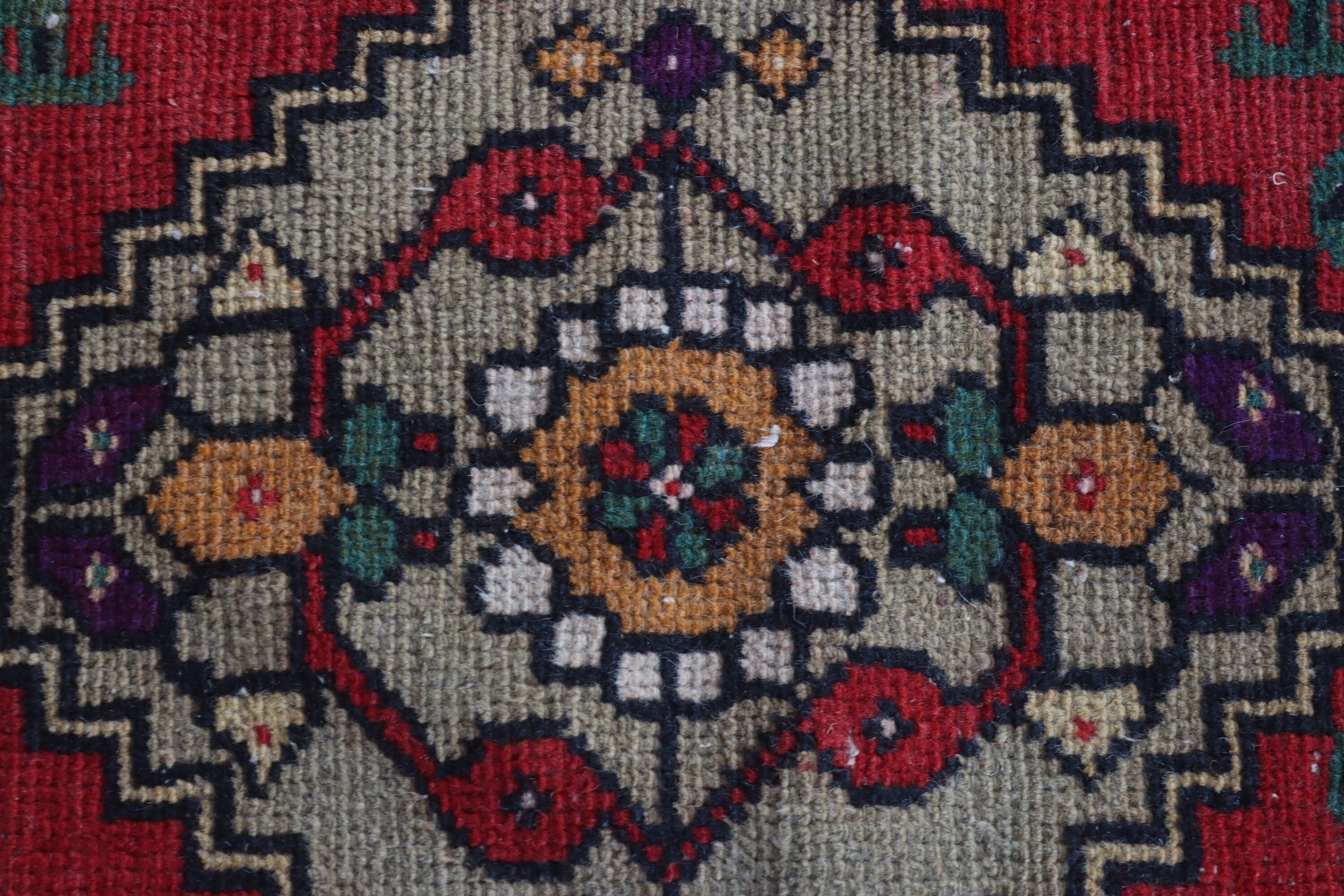 Kırmızı Yatak Odası Halıları, Vintage Halı, Küçük Vintage Halı, Küçük Alan Halıları, 1.6x3.1 ft Küçük Halı, Antika Halı, Ev Dekorasyonu Halıları, Türk Halıları