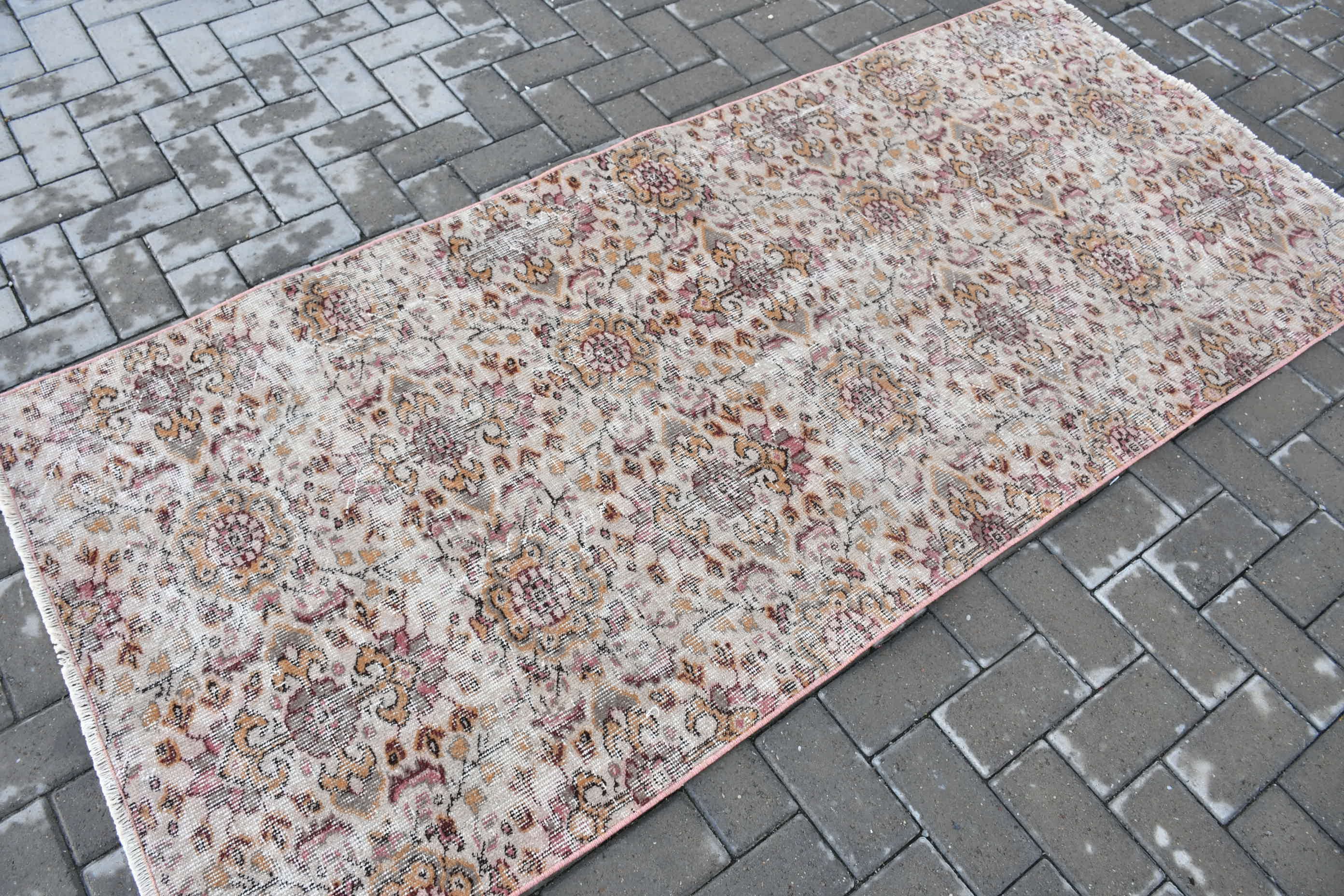 3.2x7.2 ft Accent Rugs, Entry Rug, Cute Rug, Vintage Rugs, Beige Anatolian Rugs, Nursery Rug, Turkish Rugs, Oriental Rug, Home Decor Rugs