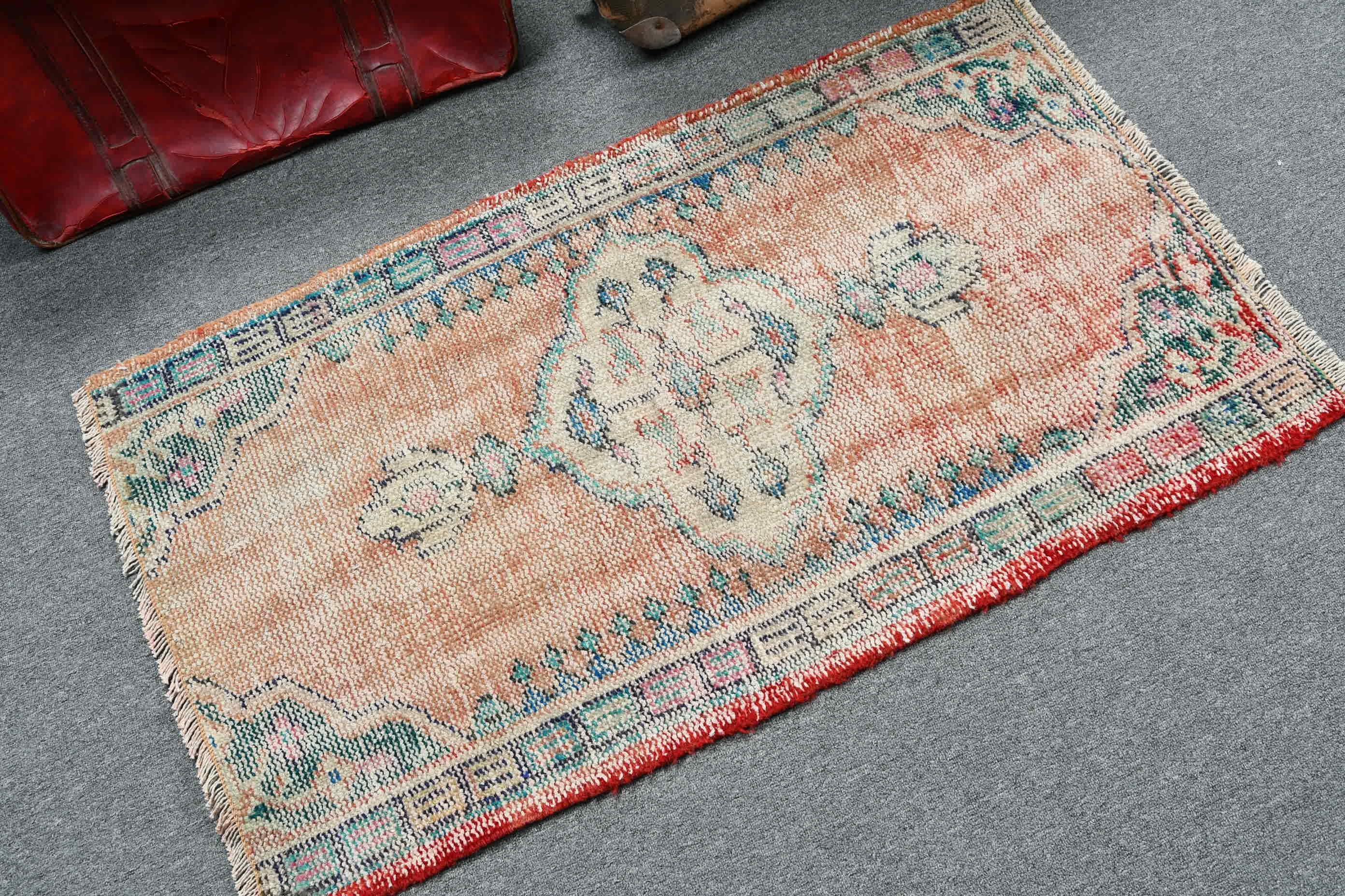 Turkish Rug, Oriental Rug, Door Mat Rug, Cool Rugs, Red Floor Rug, 2.2x4 ft Small Rug, Vintage Rug, Rugs for Kitchen, Bedroom Rug, Old Rug