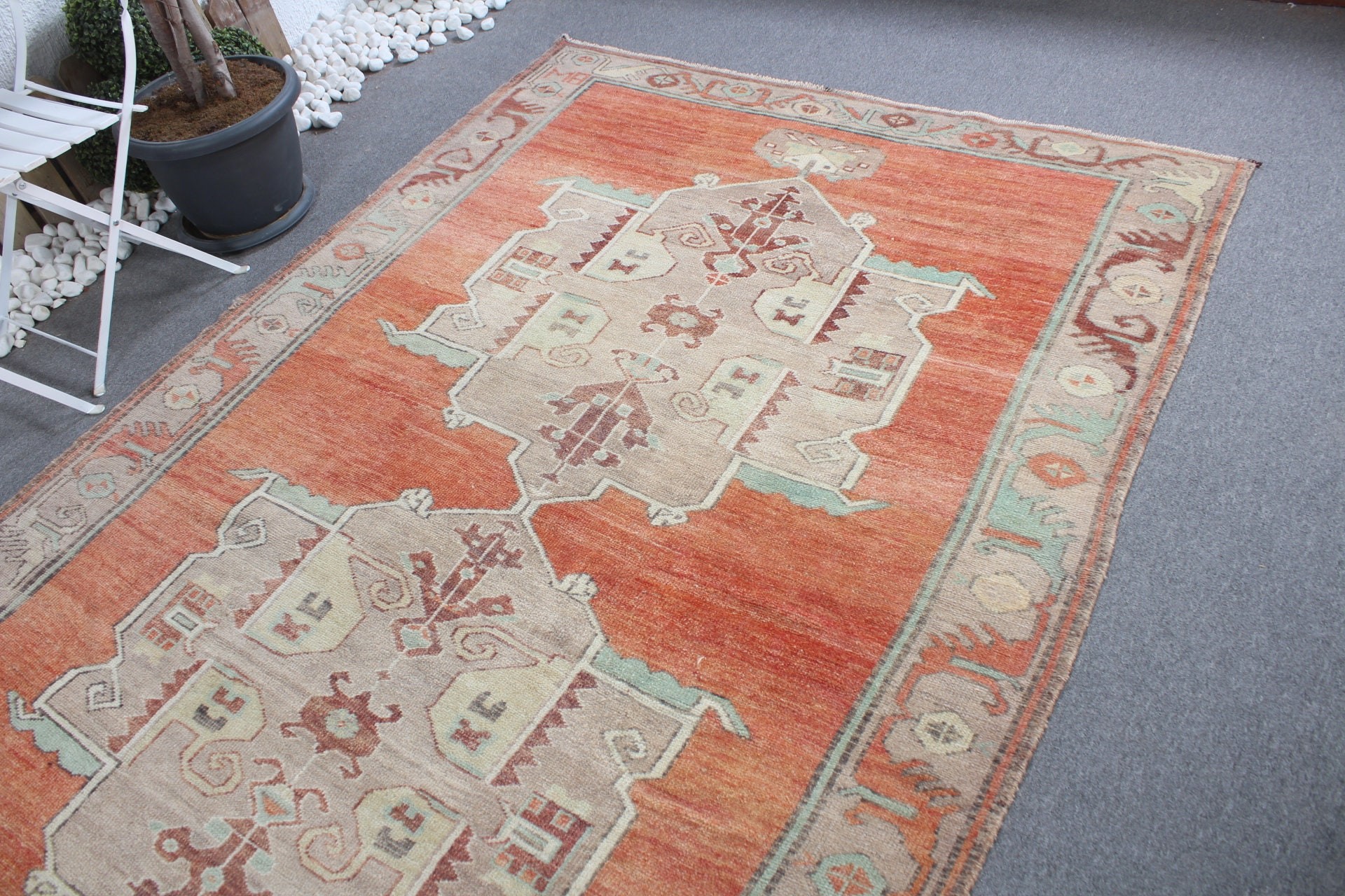 Dining Room Rug, Aztec Rug, Salon Rug, Floor Rug, 5.7x11.8 ft Large Rug, Wool Rug, Vintage Rug, Red Floor Rug, Rugs for Salon, Turkish Rug