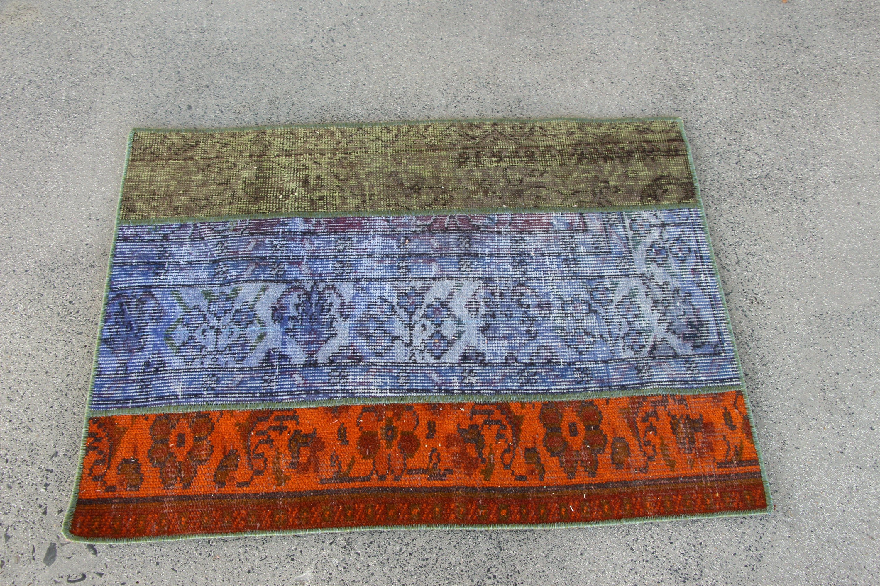 Blue Kitchen Rug, Car Mat Rug, Vintage Rug, Turkish Rugs, 2.2x3 ft Small Rug, Rugs for Kitchen, Bedroom Rugs, Nursery Rug