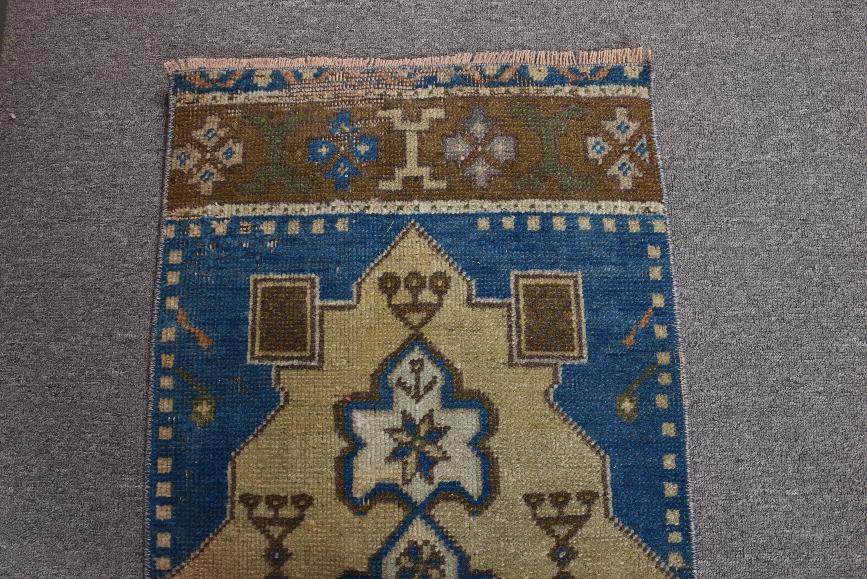 Vintage Halılar, Mutfak Halısı, Yün Halılar, Yatak Odası Halıları, Türk Halısı, Kapı Paspası Halıları, 1.5x3.8 ft Küçük Halılar, Banyo Halısı, Kahverengi Oryantal Halı