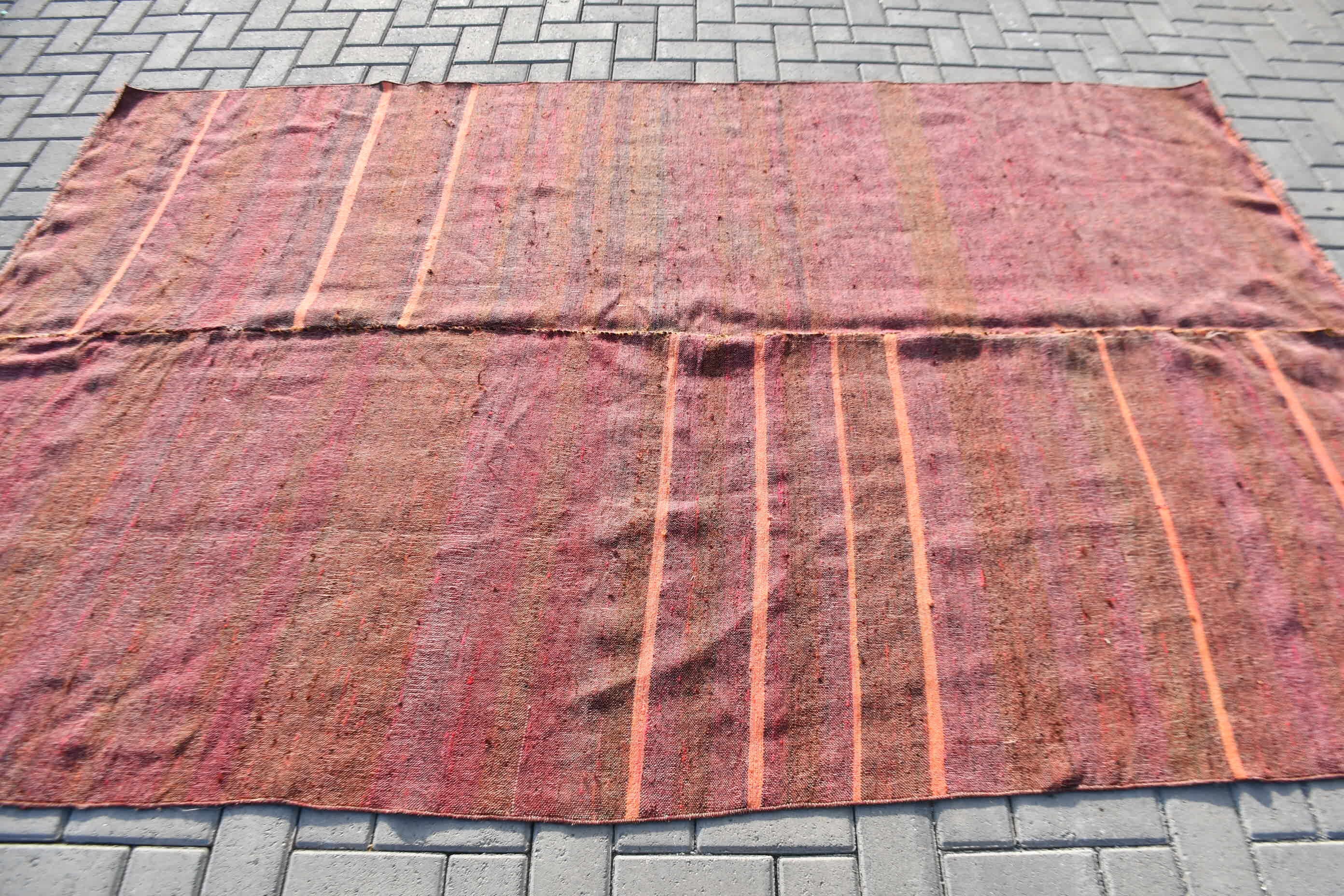Living Room Rugs, 5.9x9 ft Large Rug, Home Decor Rug, Brown Oushak Rug, Vintage Rug, Turkish Rug, Bedroom Rug, Kilim, Moroccan Rug, Old Rug