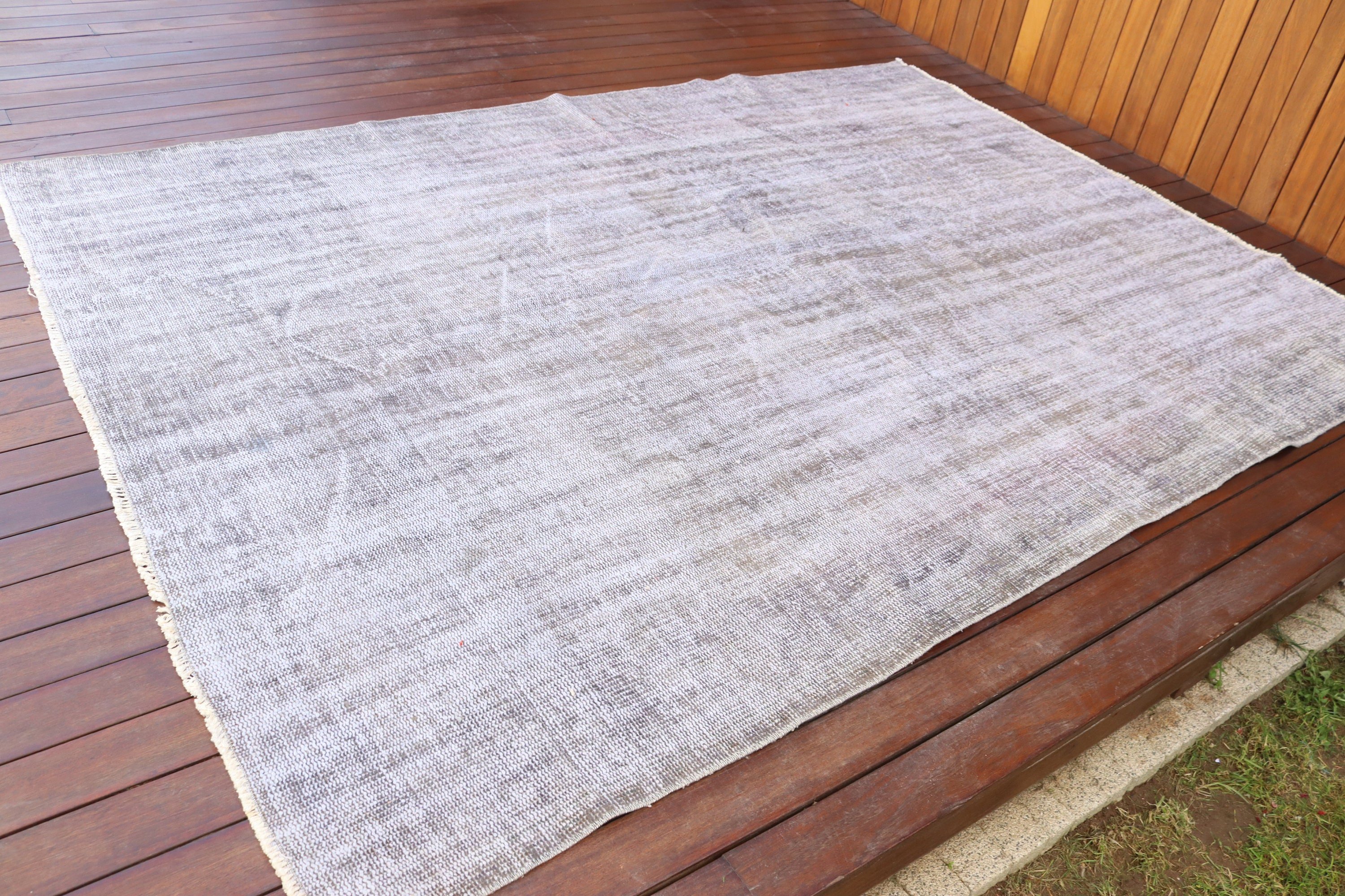 Vintage Rug, Bedroom Rug, Geometric Rugs, Large Oushak Rug, Gray Moroccan Rug, Handwoven Rug, Boho Rug, Turkish Rugs, 6.3x8.6 ft Large Rugs