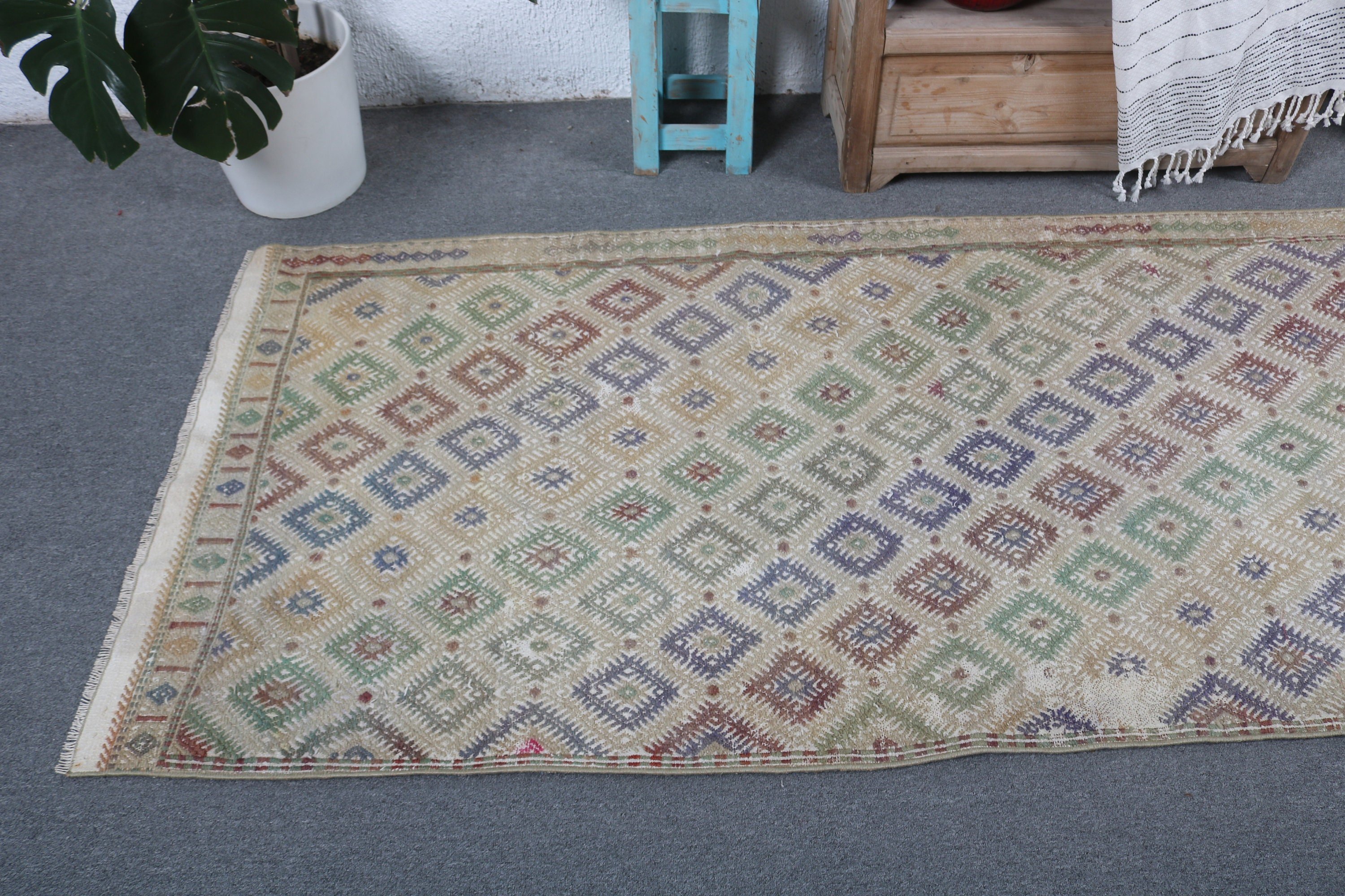 Turkish Rug, Modern Rugs, Kilim, Stair Rugs, Neutral Rugs, 3x9.2 ft Runner Rugs, Beige Kitchen Rugs, Vintage Rugs, Beni Ourain Runner Rug