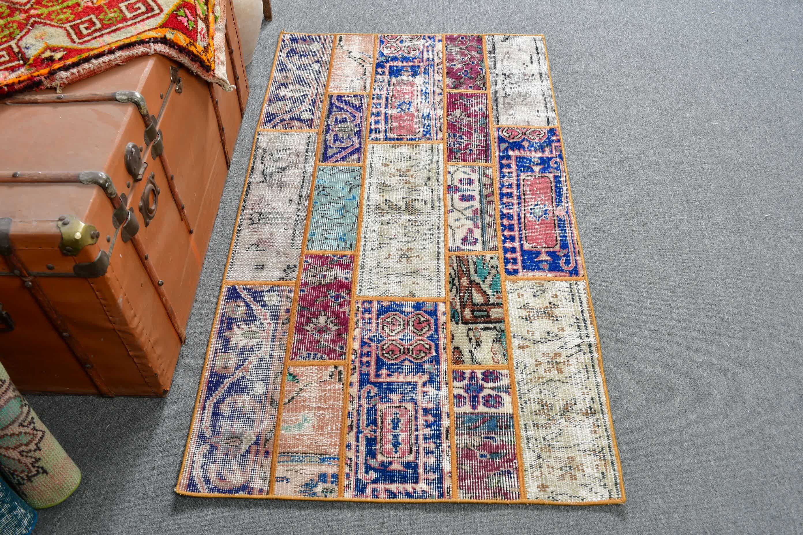 Duvara Asmak için Halılar, Anadolu Halısı, 2.7x4.9 ft Küçük Halı, Banyo Halısı, Vintage Halılar, Eskitme Halılar, Giriş Halısı, Türk Halısı, Yün Halı