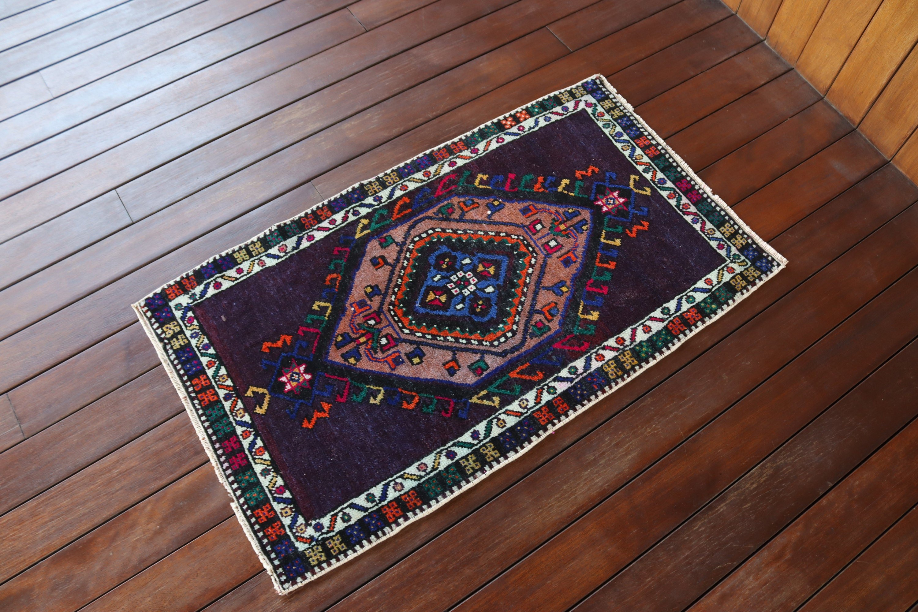 Küçük Boho Halılar, Antika Halı, Mavi Yer Halıları, Duvara Asılı Halı, 1.8x3.1 ft Küçük Halılar, Türk Halıları, Vintage Halı