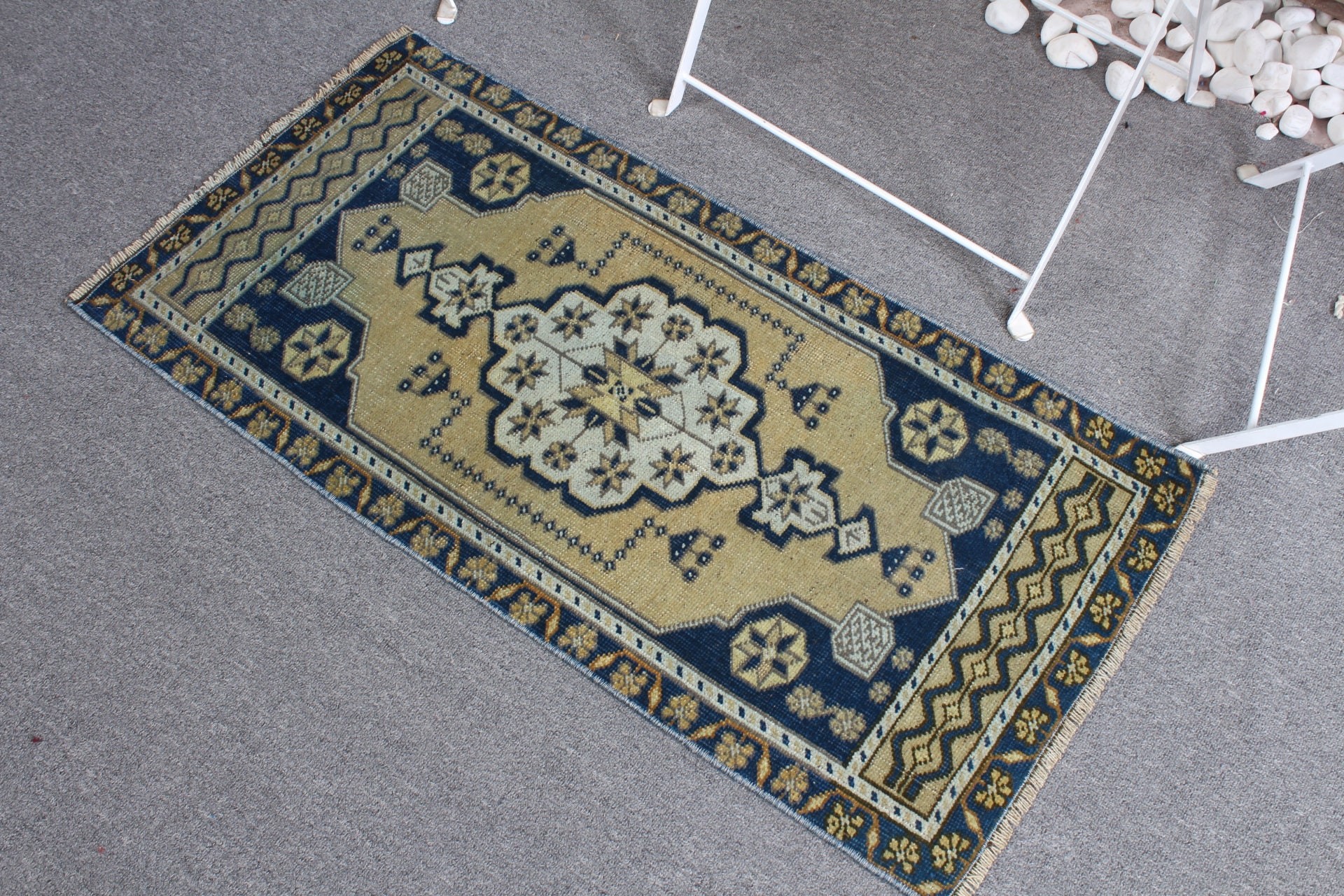 Yeşil Mutfak Halısı, Vintage Halı, Eklektik Halı, Banyo Halıları, Türk Halısı, Yün Halı, Sanat Halısı, 1.6x3.2 ft Küçük Halı, Yatak Odası Halısı, Banyo Halısı