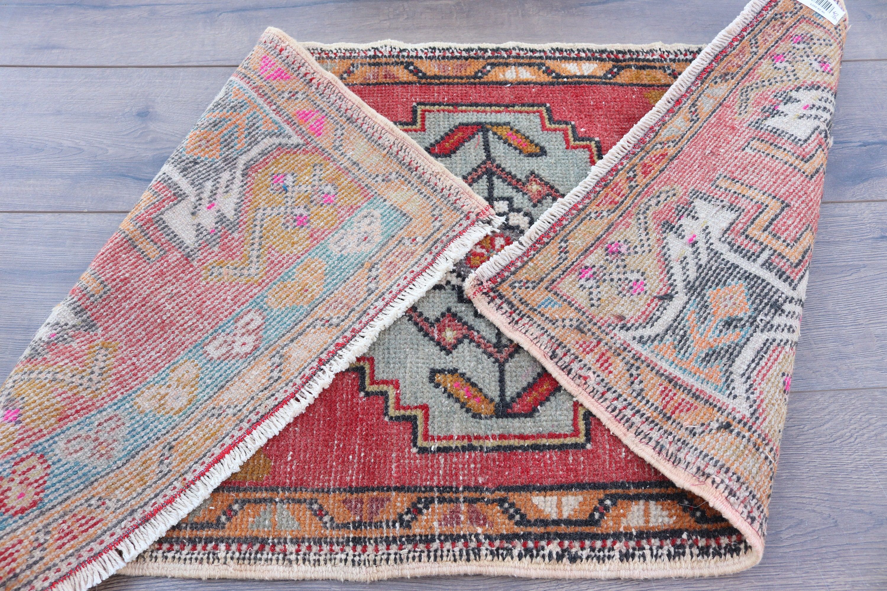 1.7x3.4 ft Small Rugs, Turkish Rug, Decorative Rug, Wall Hanging Rug, Red Cool Rug, Geometric Rugs, Nursery Rugs, Antique Rugs, Vintage Rug