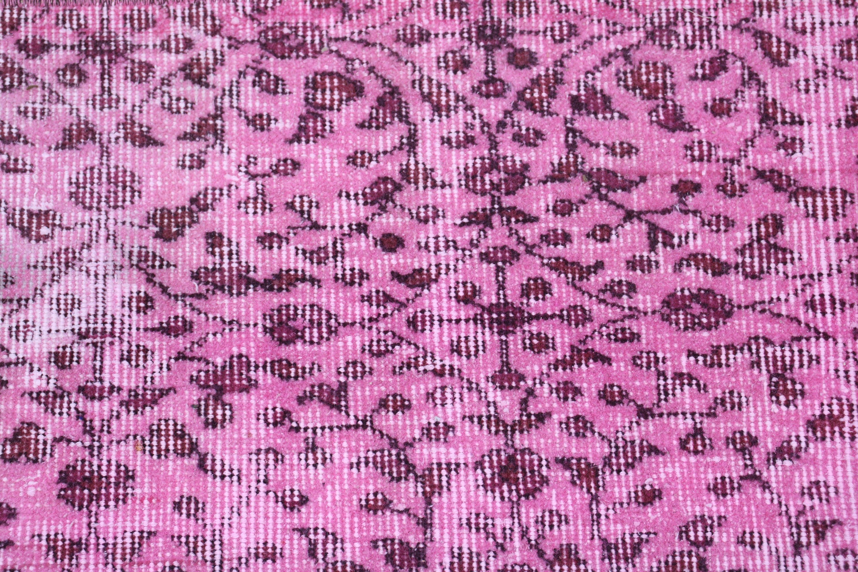 Pink Anatolian Rug, Turkish Rugs, 1.3x2.9 ft Small Rugs, Entry Rug, Car Mat Rugs, Artistic Rugs, Handwoven Rugs, Vintage Rug, Statement Rug