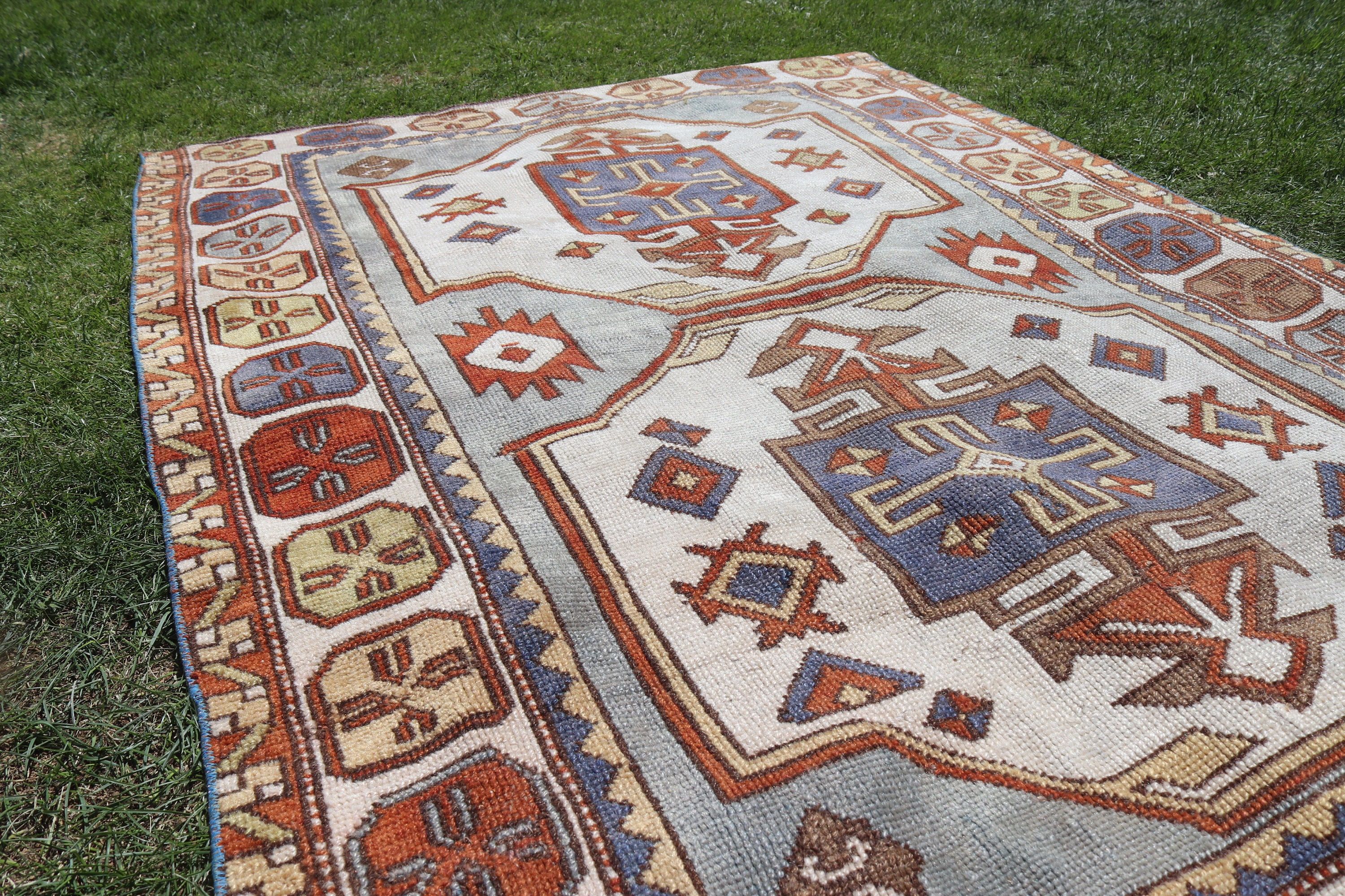 Dining Room Rugs, Boho Rugs, Handwoven Rug, Nursery Rugs, Vintage Rugs, Brown Modern Rugs, Bedroom Rugs, Turkish Rug, 4.3x5.7 ft Area Rug