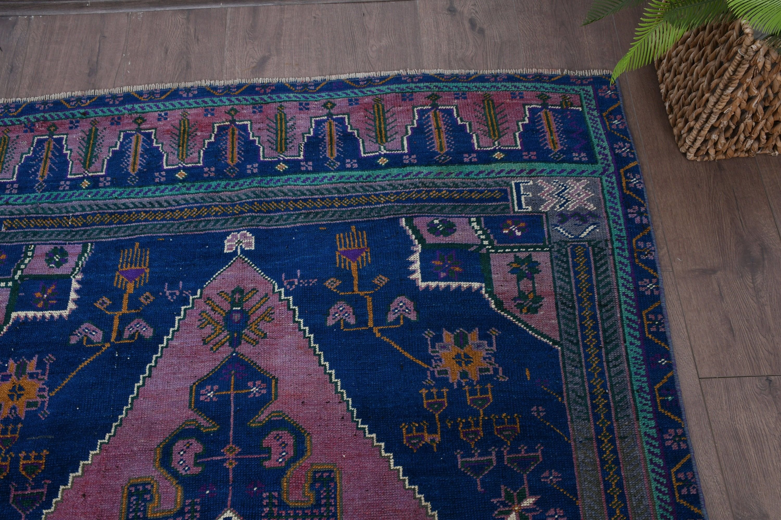 Turkish Rug, Living Room Rugs, 4.2x8.4 ft Area Rug, Vintage Rug, Anatolian Rug, Pink Kitchen Rug, Rugs for Living Room
