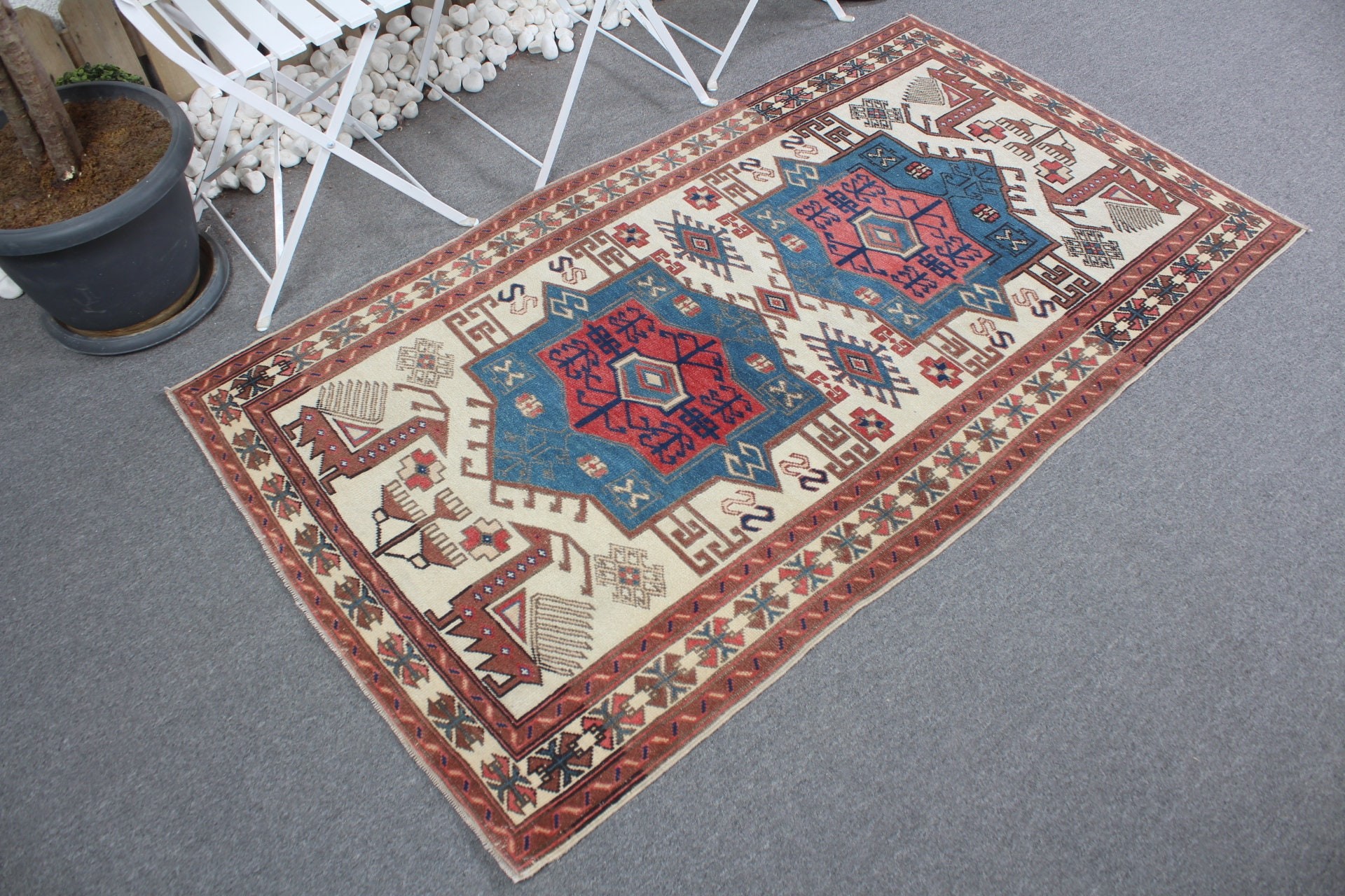 Home Decor Rug, Floor Rug, Turkish Rugs, Bedroom Rug, 3.3x5.8 ft Accent Rug, Nursery Rugs, Beige Home Decor Rug, Vintage Rugs, Nomadic Rugs