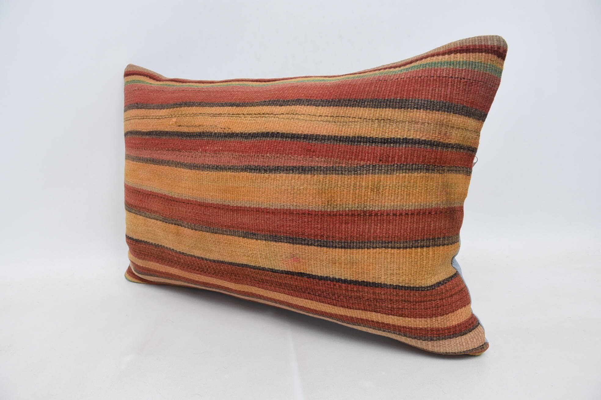 16"x24" Red Pillow Cover, Vintage Kilim Pillow, Ethnical Kilim Rug Pillow, Shabby Chic Pillow Cover, Pillow for Couch