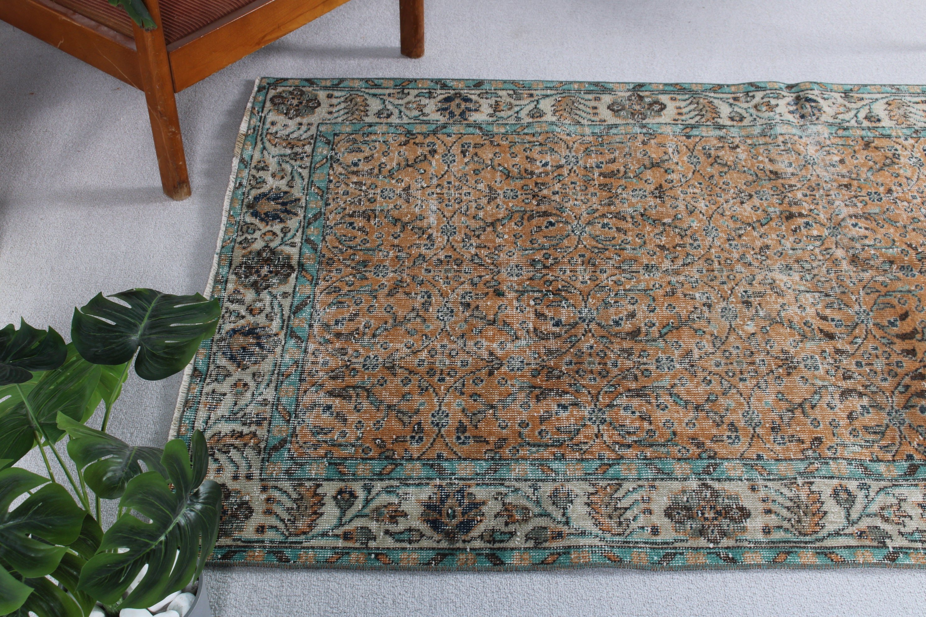 Vintage Halı, Düz Dokuma Halılar, İç Mekan Halısı, İç Mekan Halıları, Turuncu Nötr Halılar, 3,9x7 ft Alan Halısı, Nötr Halı, Mutfak Halıları, Türk Halısı