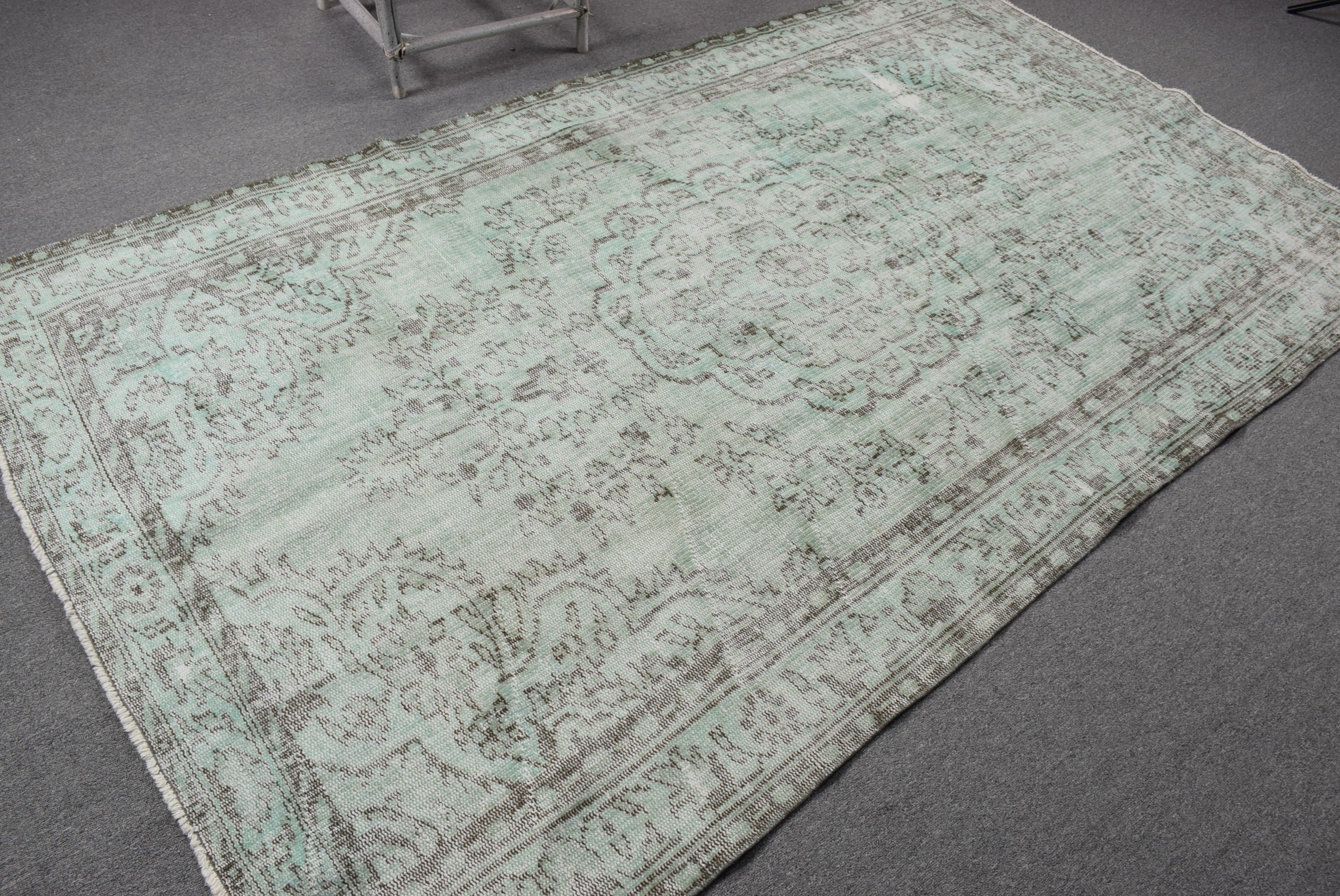 Wool Rugs, Dining Room Rug, 5x8.7 ft Large Rug, Green Cool Rug, Vintage Rugs, Turkish Rug, Living Room Rugs, Kitchen Rugs, Nomadic Rugs