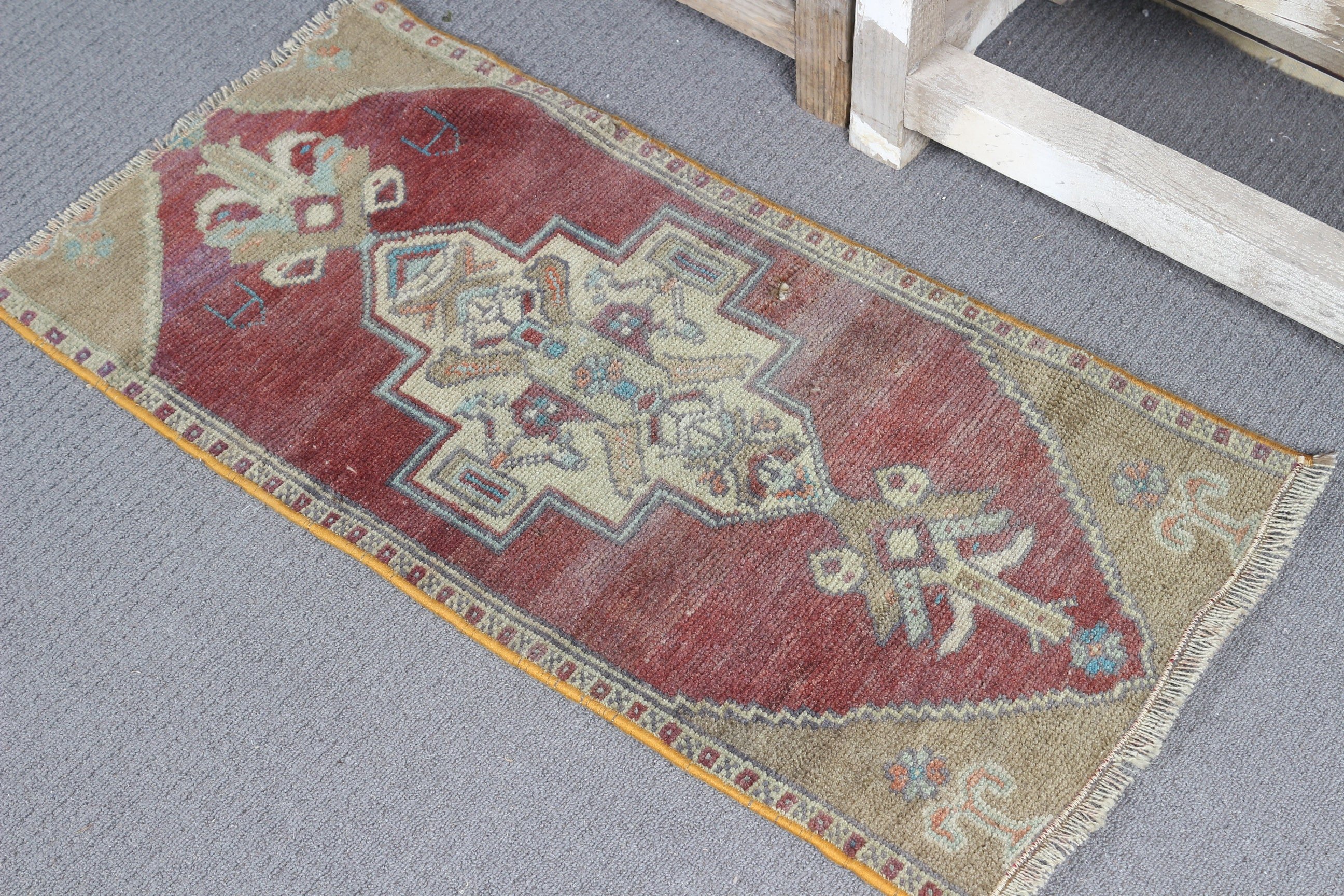 Bedroom Rug, Vintage Rugs, Antique Rug, Brown Oriental Rugs, Outdoor Rugs, Car Mat Rug, Oushak Rugs, Turkish Rug, 1.3x2.6 ft Small Rugs