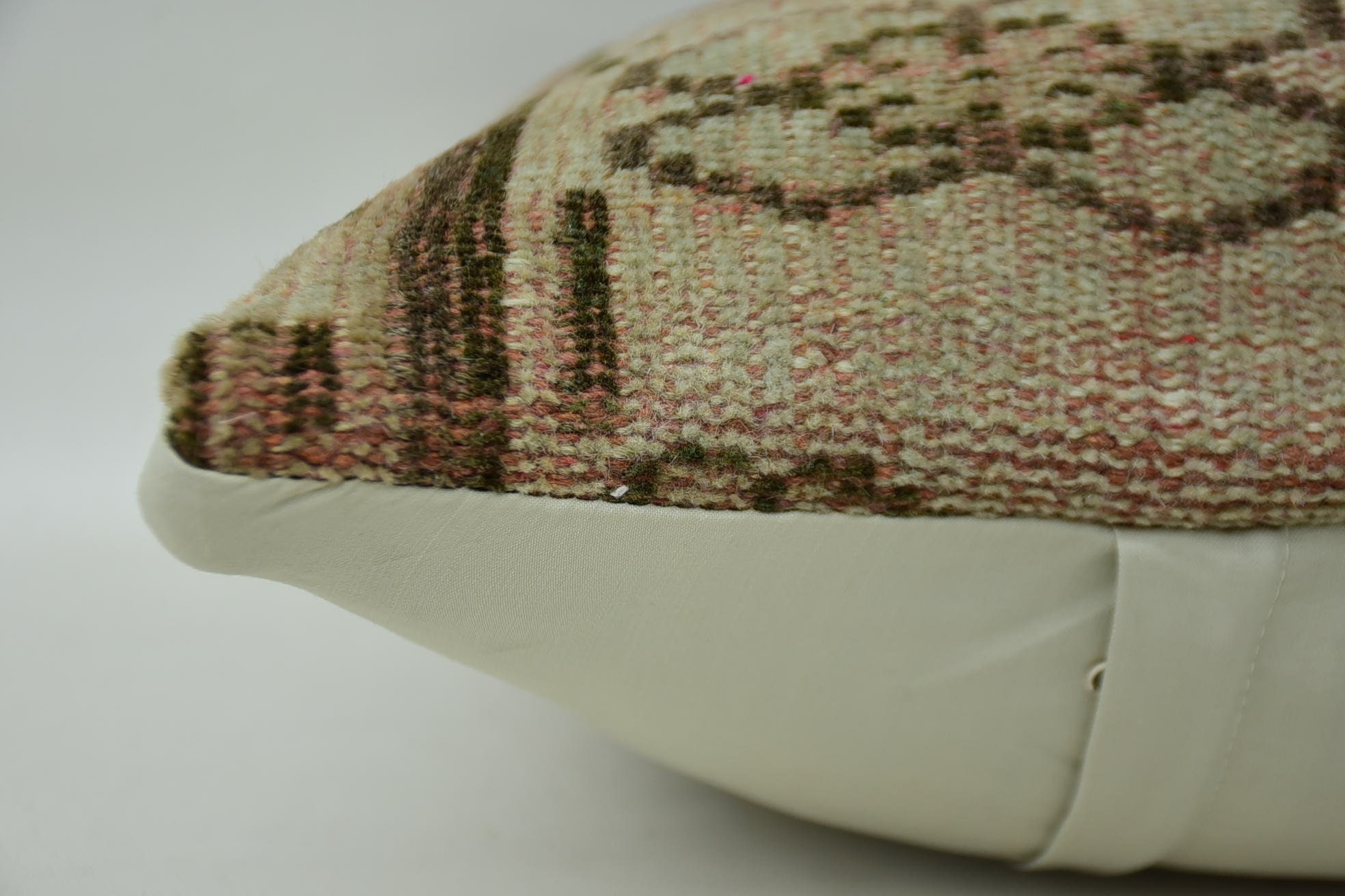 Turkish Kilim Pillow, Vintage Kilim Throw Pillow, Turkish Rugs Cushion Cover, Kilim Pillow, 16"x16" Beige Pillow