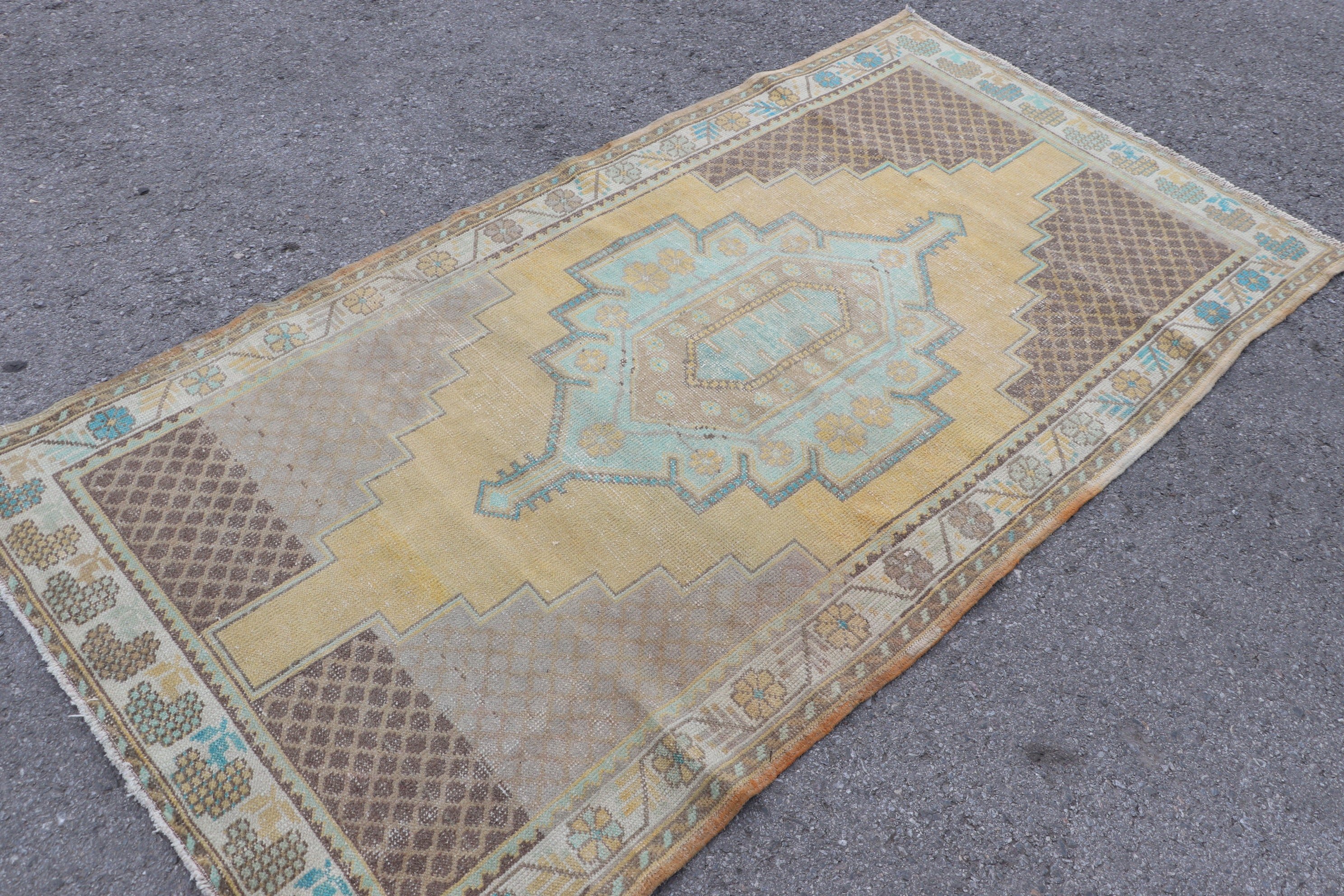 Moroccan Rugs, Yellow Home Decor Rug, Turkish Rug, Dining Room Rug, 3.7x7.3 ft Area Rugs, Cool Rugs, Pastel Rug, Vintage Rugs, Nursery Rug