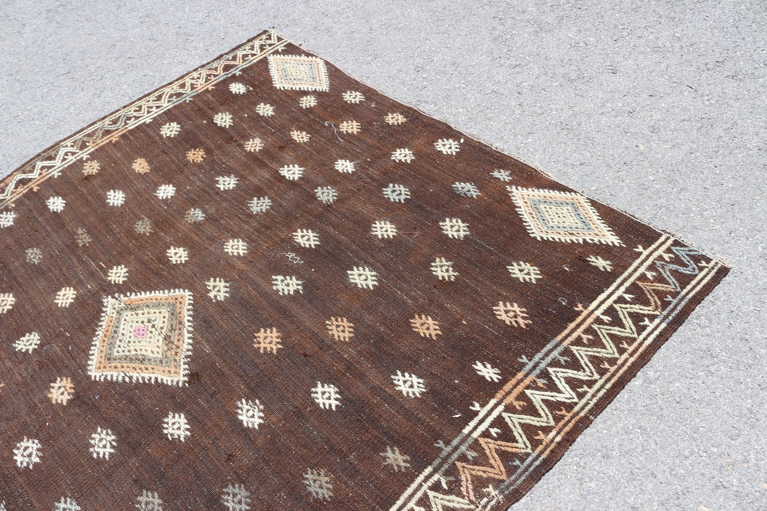 Sevimli Halı, Türk Halısı, Özel Halı, Vintage Halı, Kilim, Kahverengi Zemin Halısı, Yatak Odası Halıları, Ev Dekor Halısı, 5.9x8.7 ft Büyük Halı, Oturma Odası Halısı