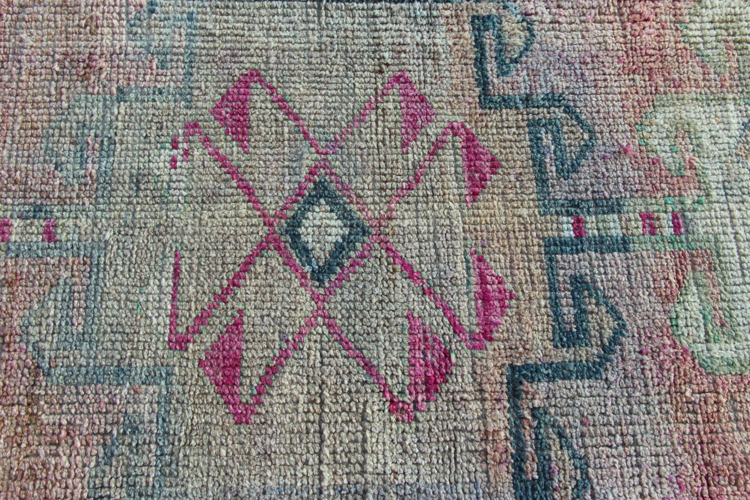 Vintage Halılar, 3.1x10.2 ft Runner Halıları, Vintage Runner Halıları, Açıklama Halısı, Pembe Oryantal Halı, Koridor Halıları, Türk Halısı, Havalı Halılar