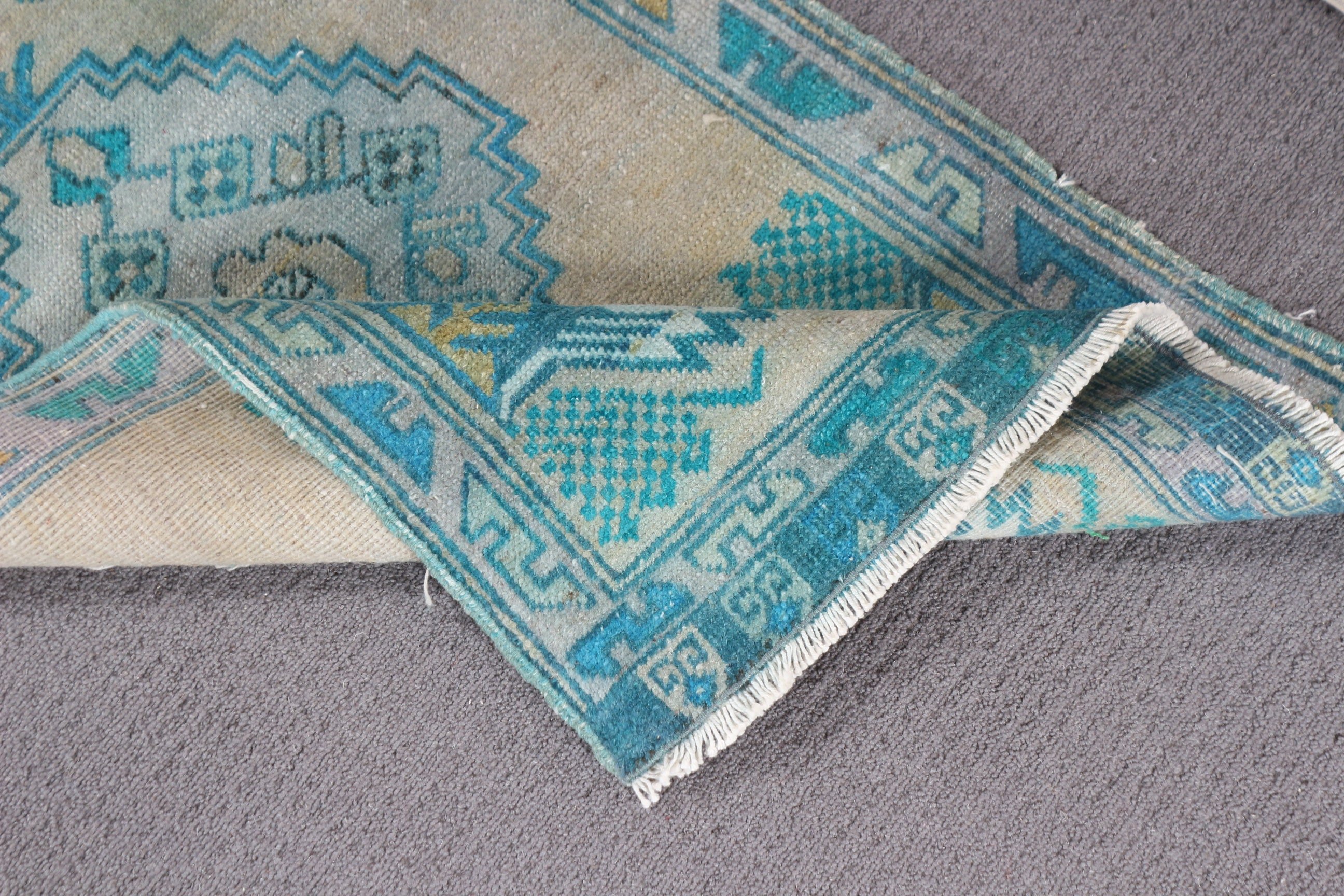 Rugs for Entry, Vintage Rugs, Moroccan Rug, Ethnic Rug, Bath Rug, 1.7x2.9 ft Small Rugs, Kitchen Rug, Blue Kitchen Rug, Turkish Rugs