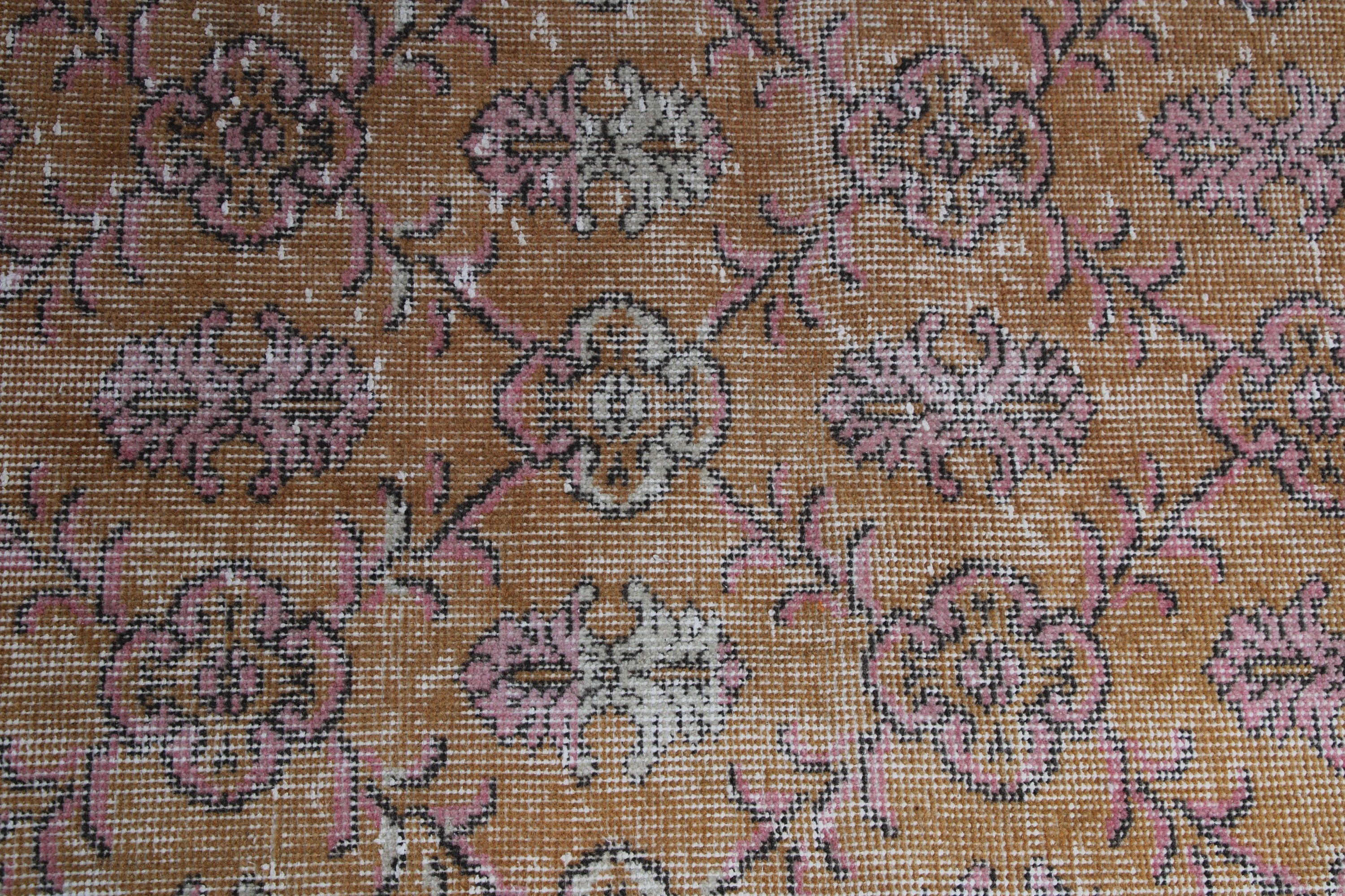 Mutfak Halısı, Vintage Halı, Organik Halılar, Yatak Odası Halısı, Turuncu Ev Dekorasyonu Halısı, Duvara Asılı Halı, Türk Halıları, 2.3x4.7 ft Küçük Halı, Harika Halılar