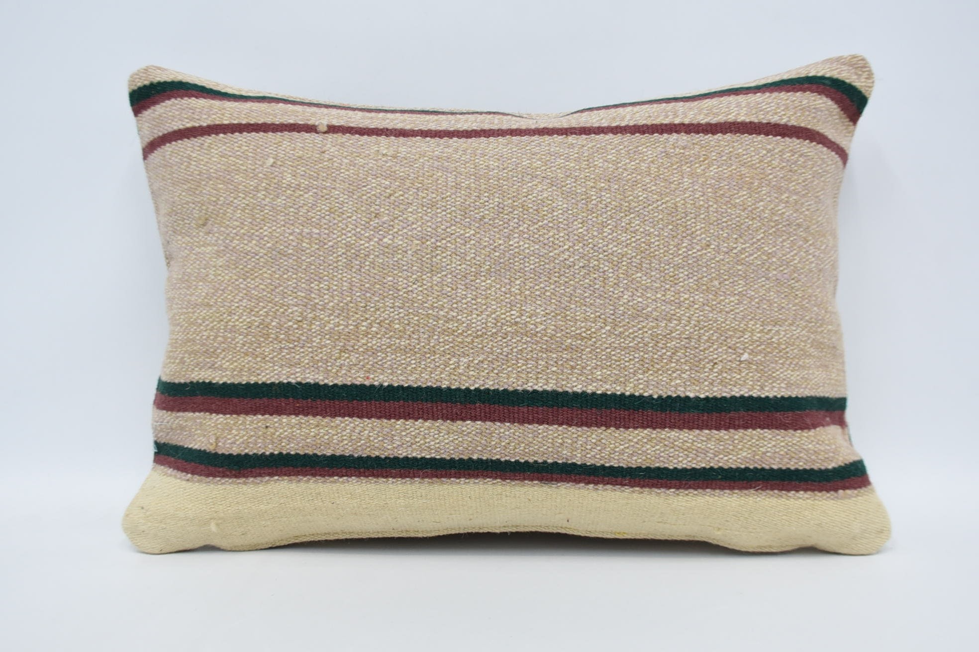 Vintage Kilim Pillow, Boho Pillow Sham Cover, Wool Kilim Pillow Pillow, Boho Pillow, 16"x24" Beige Cushion Cover, Customized Cushion Cover