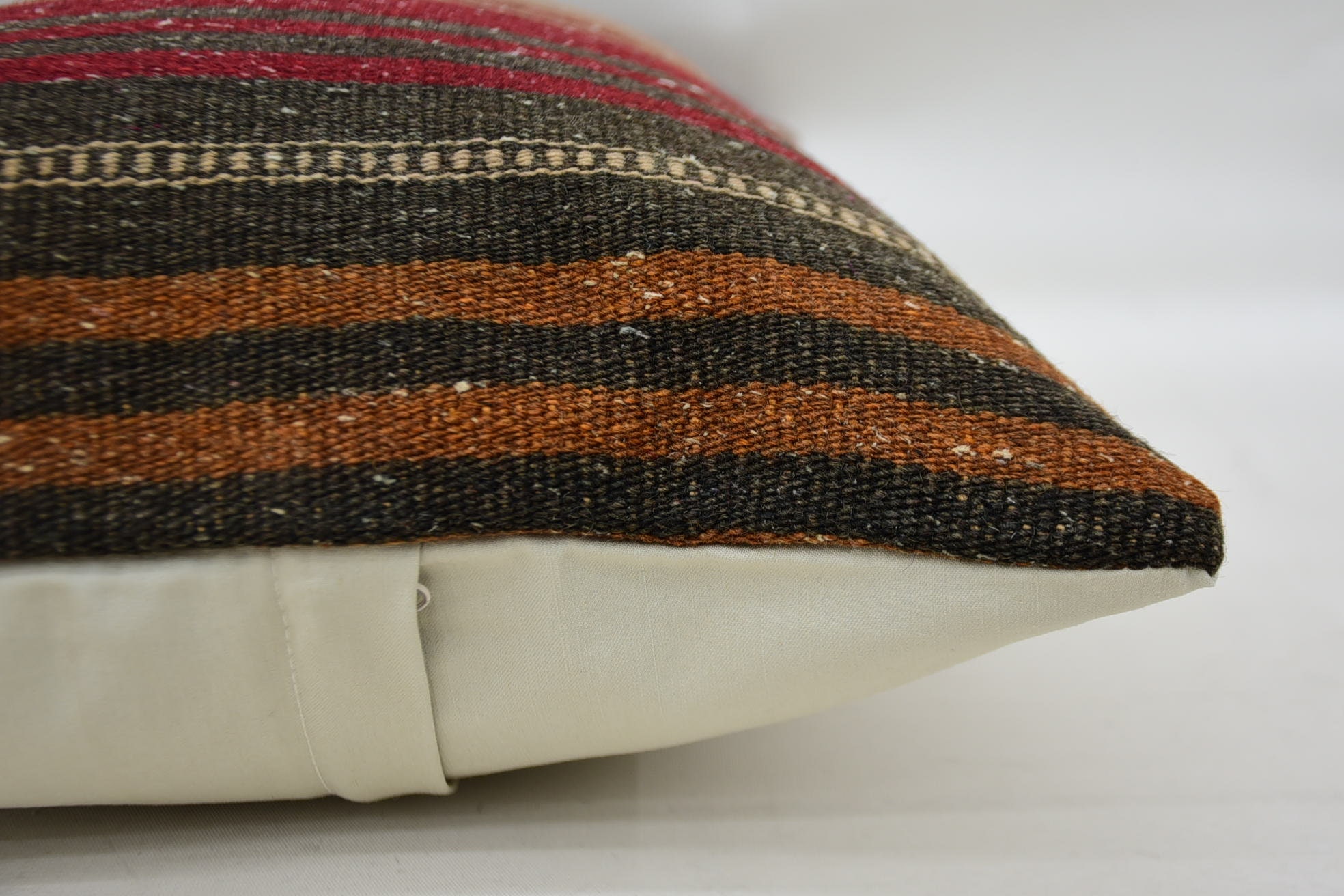 Turkish Pillow, Kilim Rug Cushion Case, Gift Pillow, Pillow for Couch, Yoga Cushion Cover, 16"x24" Orange Cushion